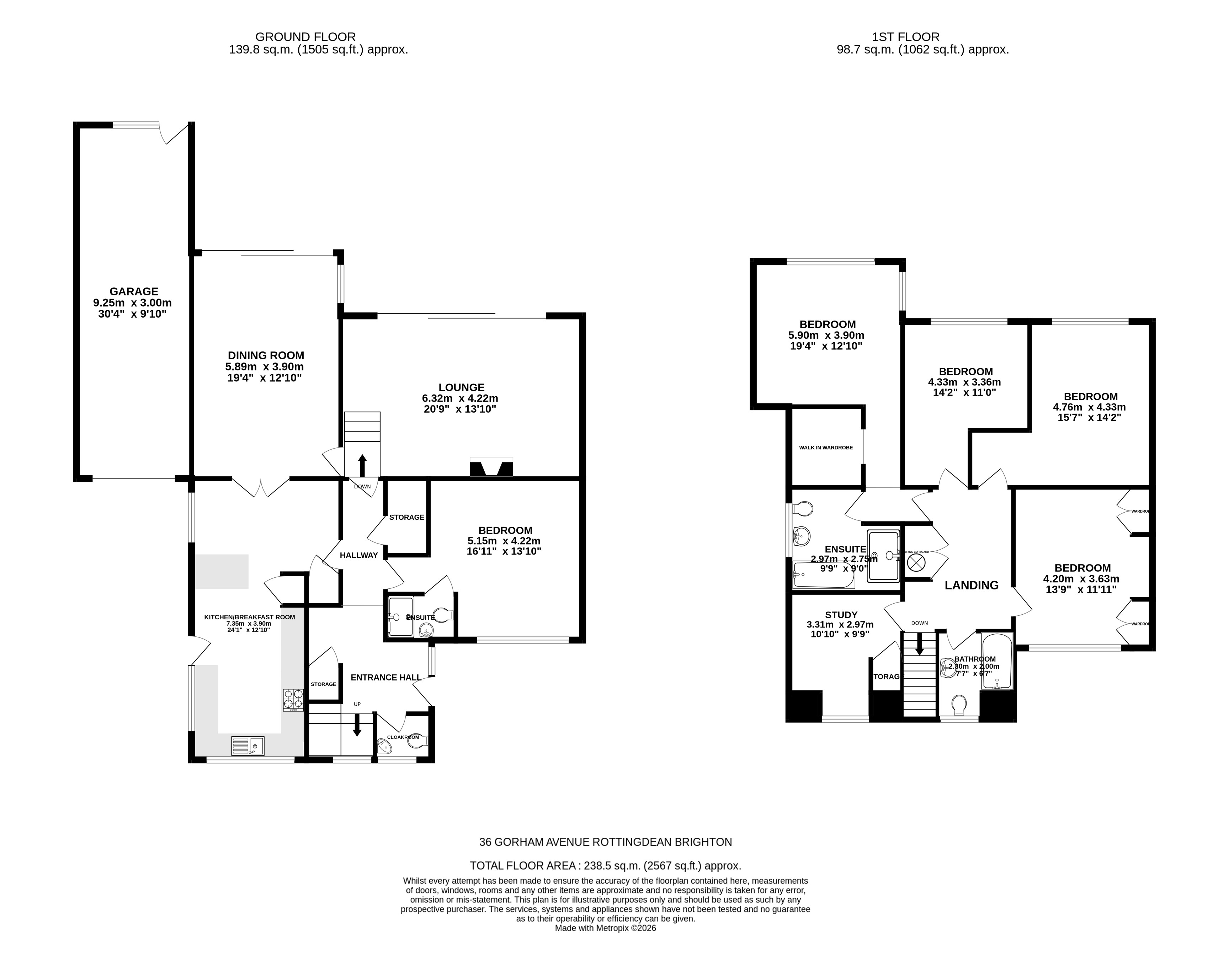 36, Gorham Avenue, Rottingdean, Brighton floorplan