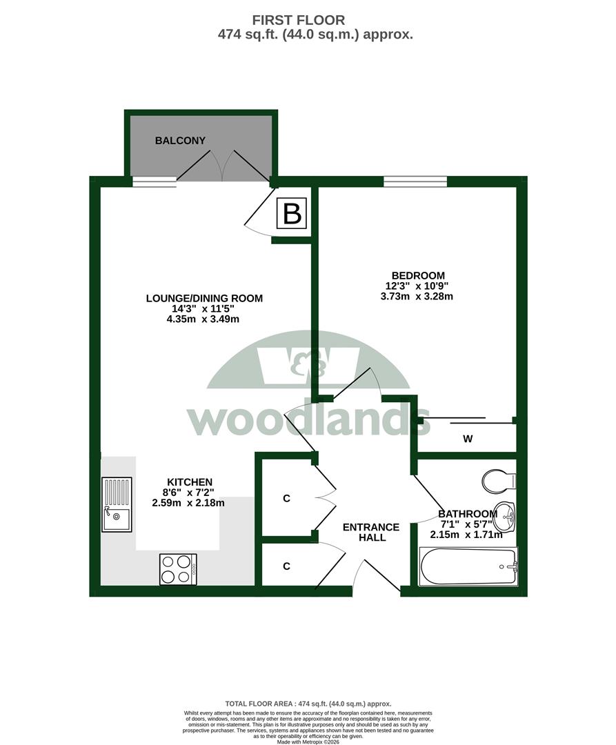 Flat 6, 9, The Kilns, Redhill floorplan