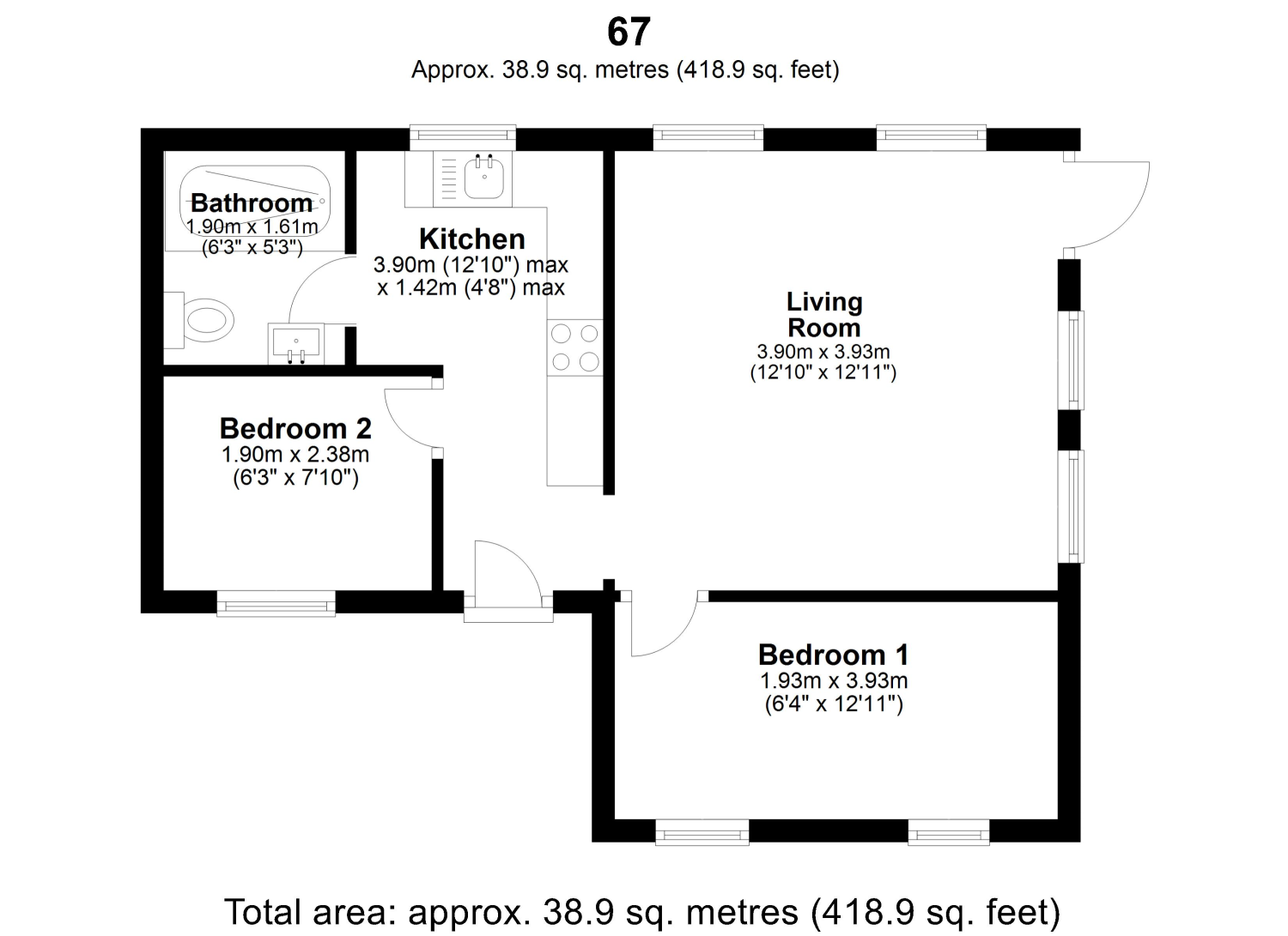 69, Penlan Holiday Park, Newcastle Emlyn floorplan
