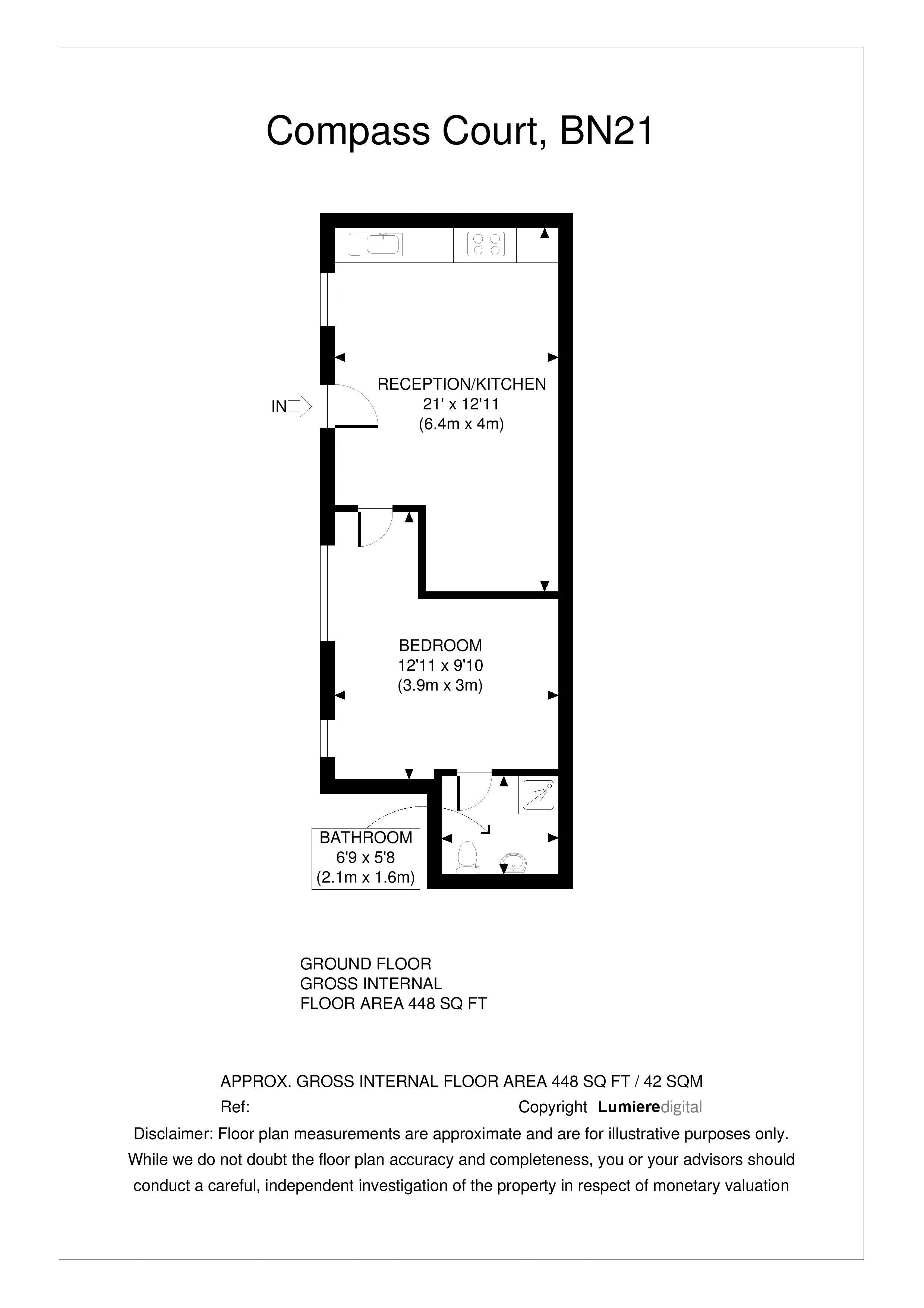 1 Bedrooms Flat to rent in One Bed Flat - Compass Court, 20 North Street, Eastbourne BN21