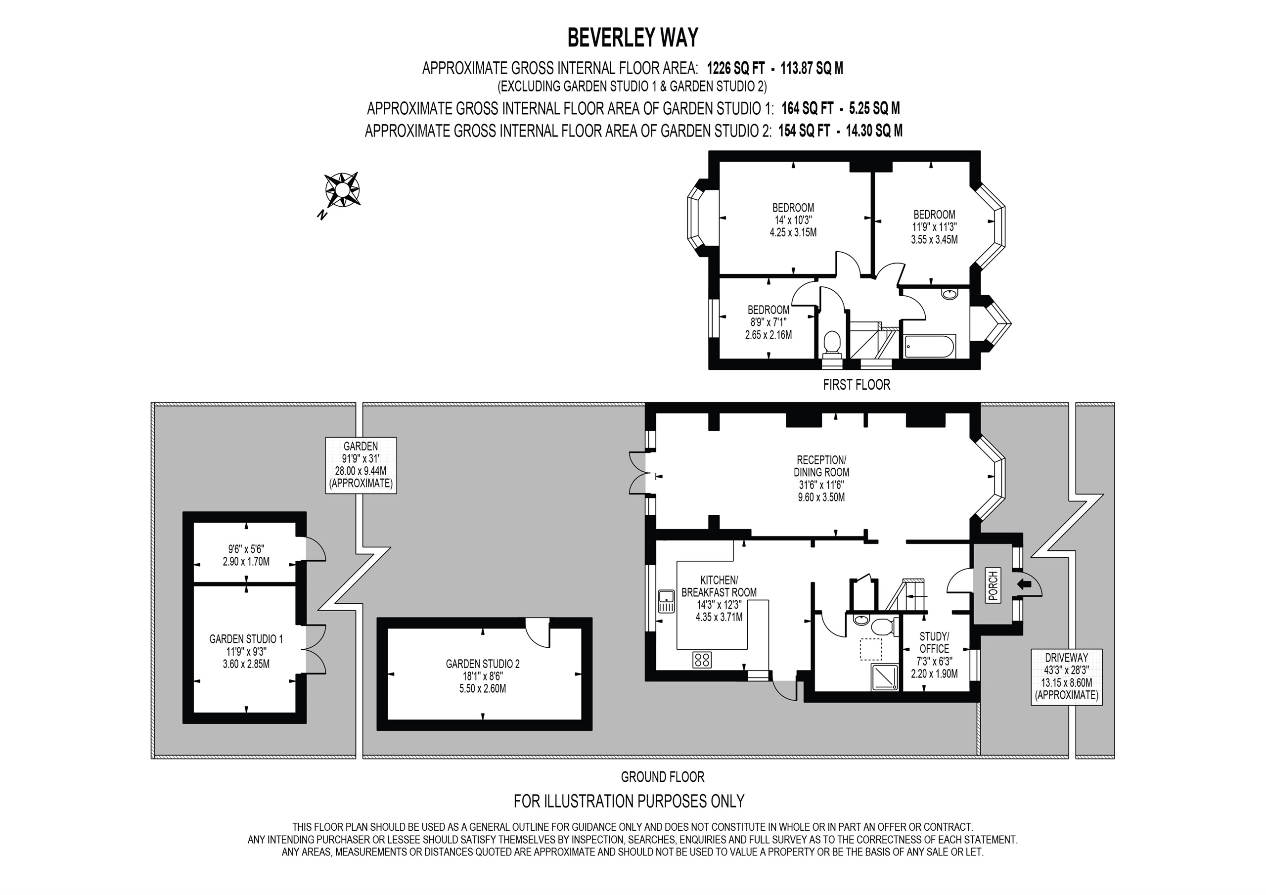 126, Beverley Way, London floorplan