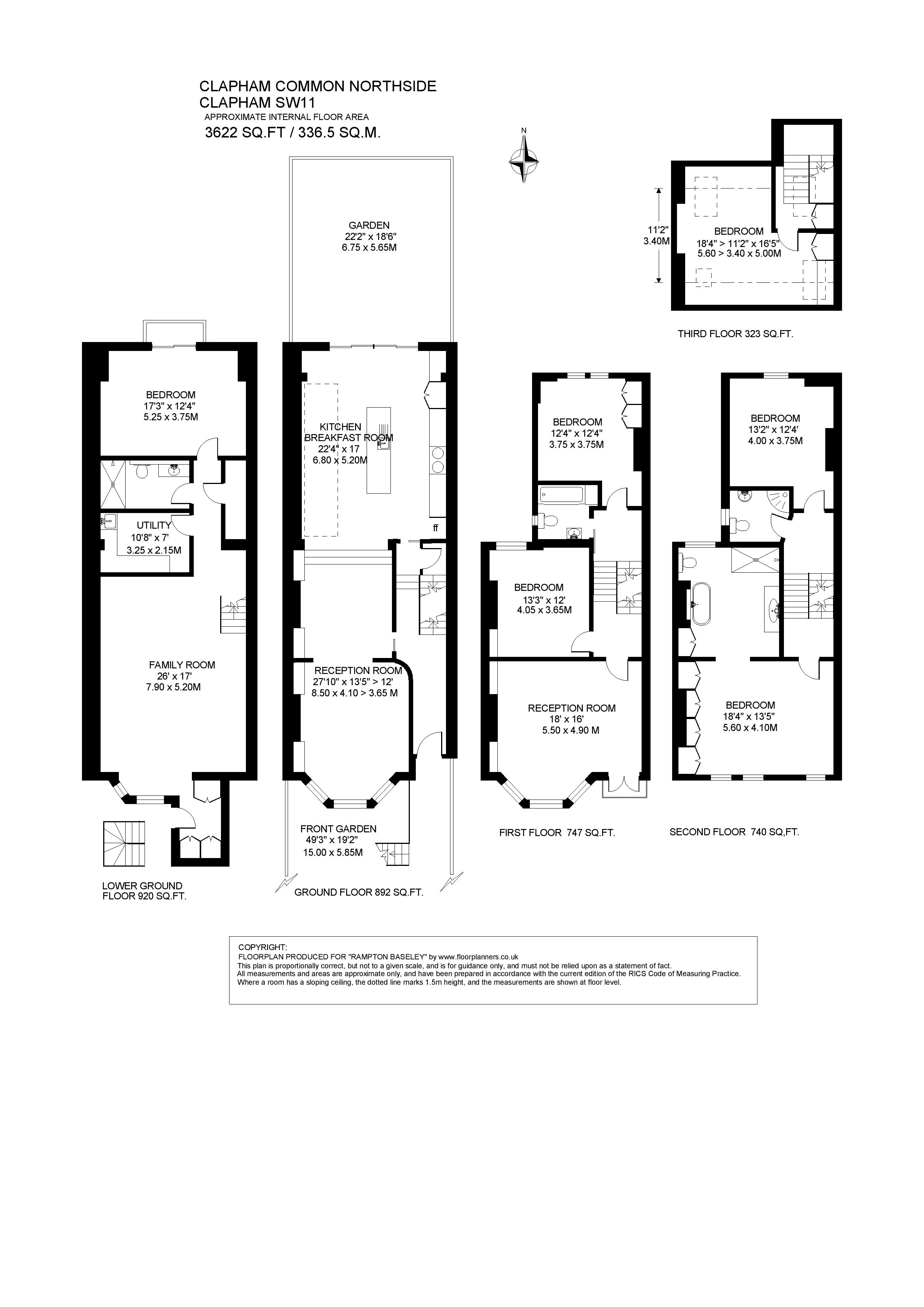Clapham Common North Side, London SW4, 6 bedroom terraced house for