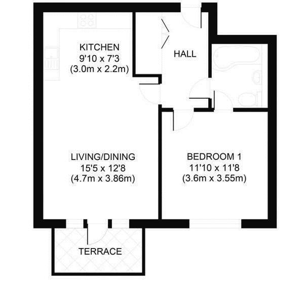 Flat A2 Chesham Heights, St. Monicas Road, Tadworth floorplan