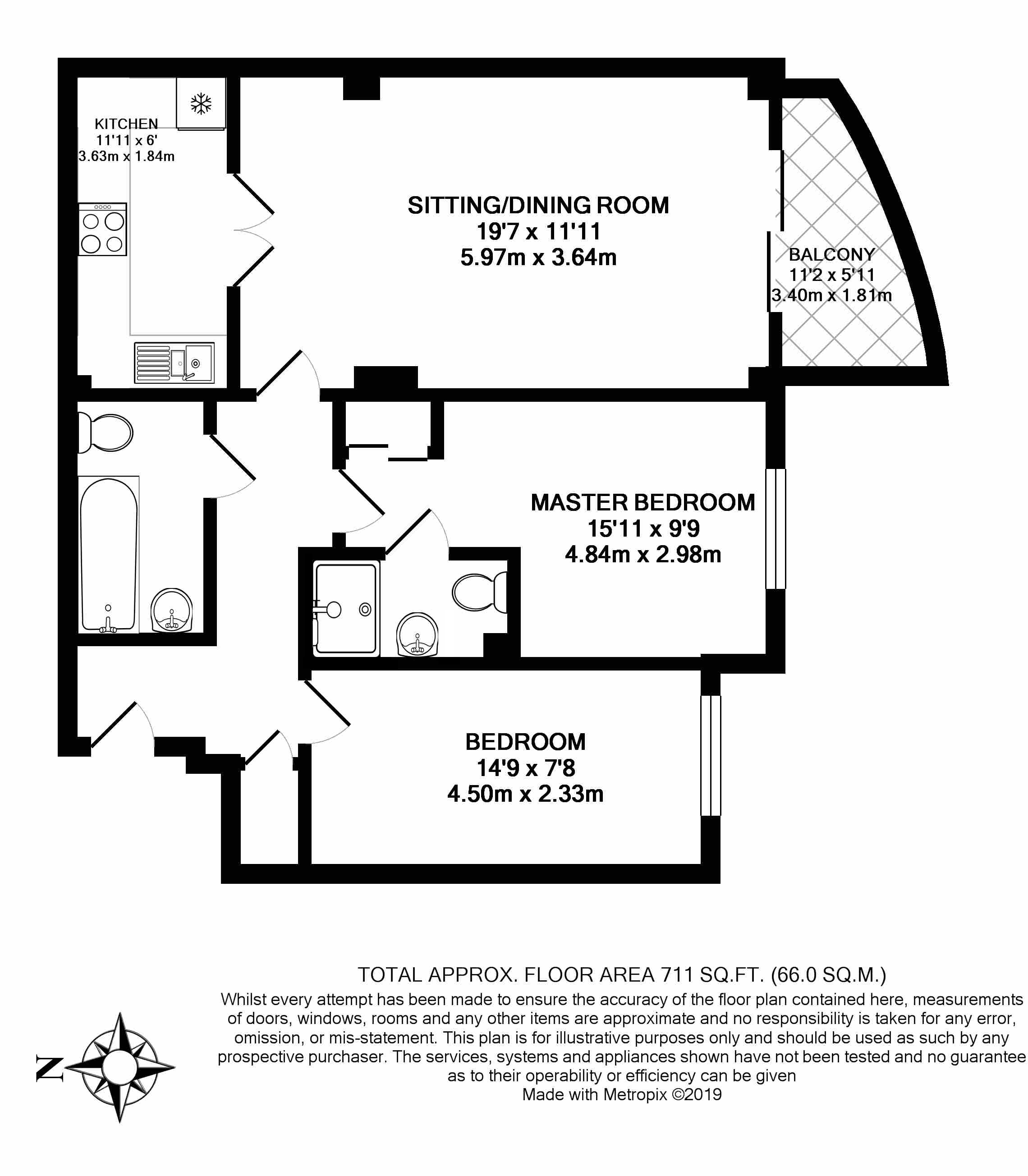 Flat, 285, Drake House, Vauxhall floorplan
