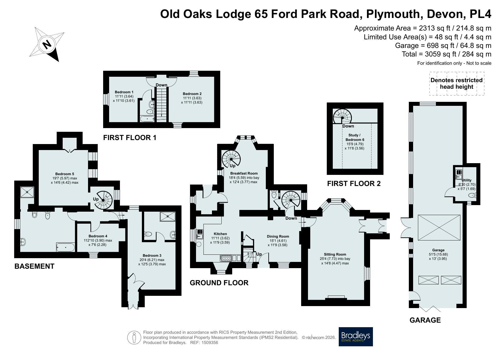 Old Oaks Lodge, 65, Ford Park Road, Devon floorplan