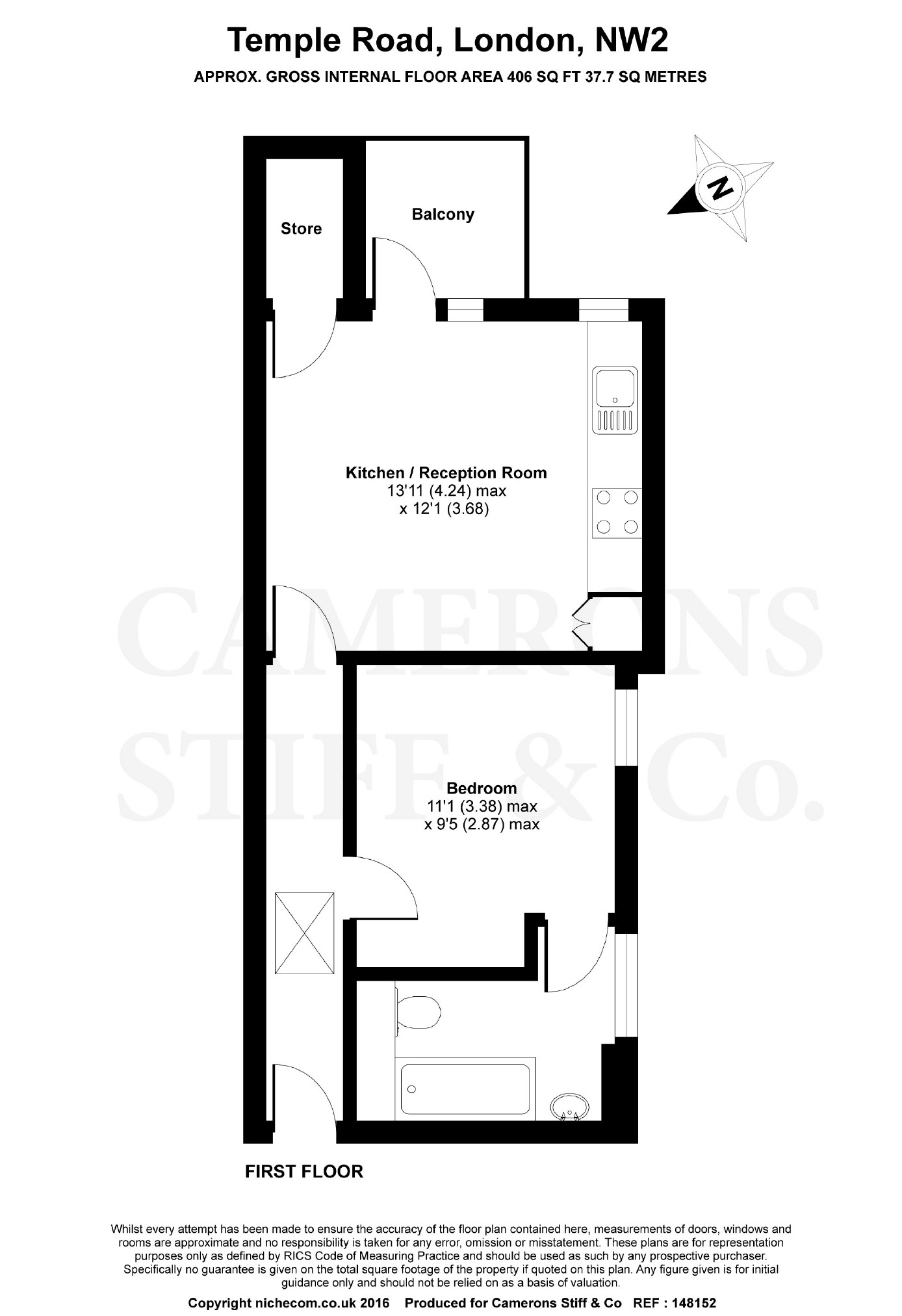 1 Bedrooms Flat for sale in Temple Road, Cricklewood, London NW2