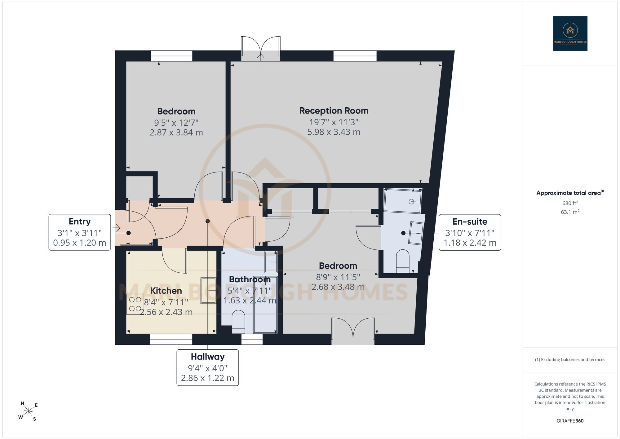 Flat 39, Oakside Court Fencepiece Road, Ilford floorplan