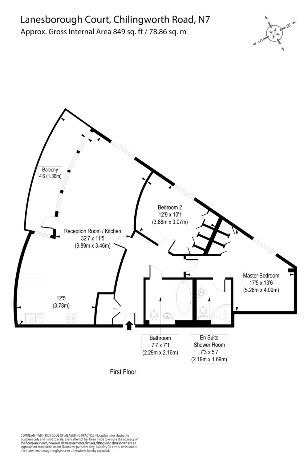 2 Bedrooms Flat to rent in Lanesborough Court, Chillingworth Road N7