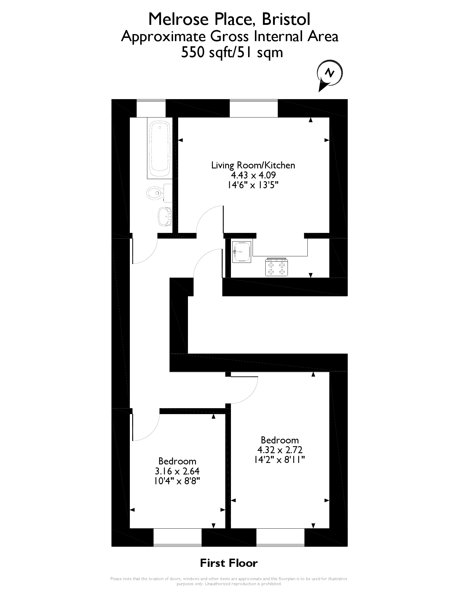 2 Bedrooms Flat for sale in 11 Melrose Place, Bristol BS8