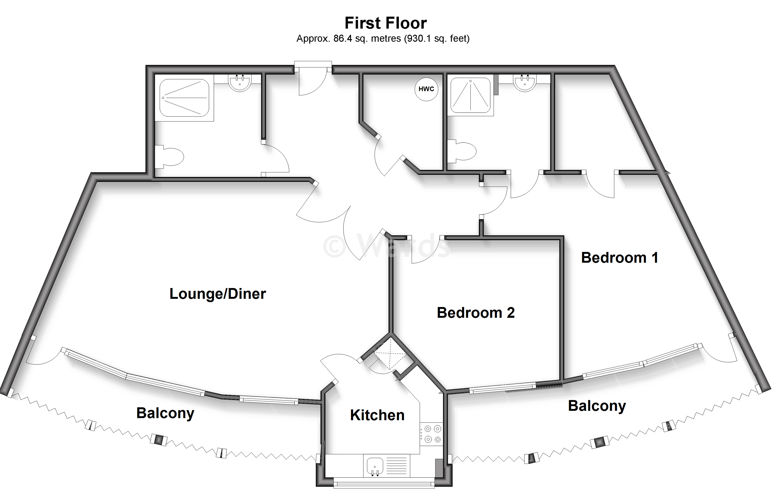 Apartment, Elkington House, Dover floorplan