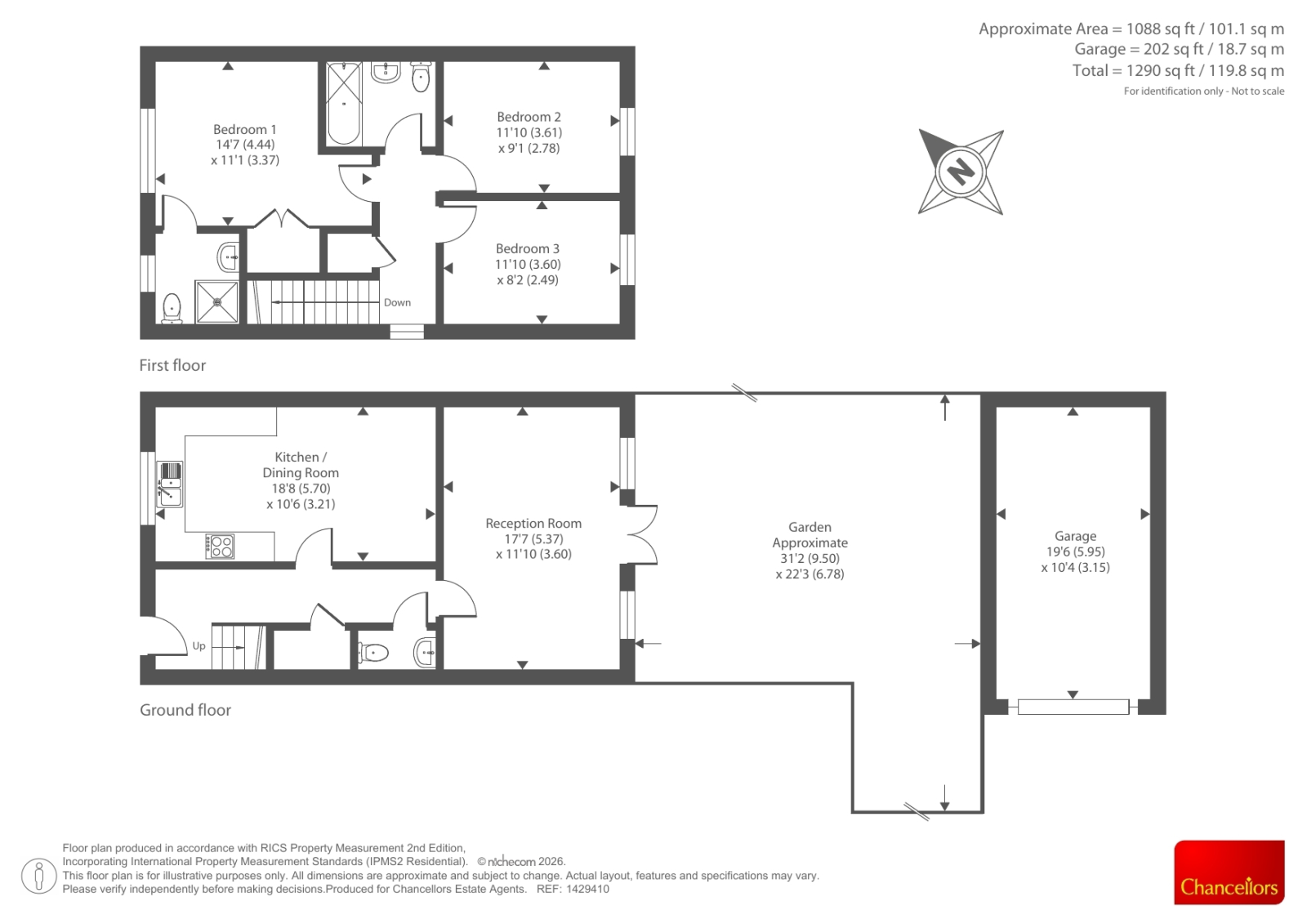 33, Monks Walk, Abingdon floorplan