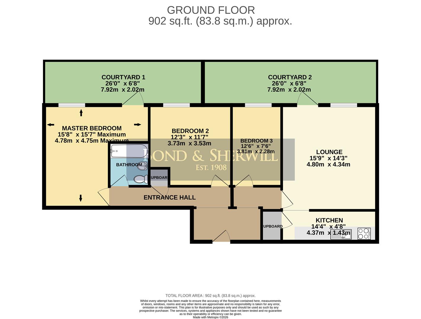 Flat 4, 130 Brighton Road, Purley floorplan