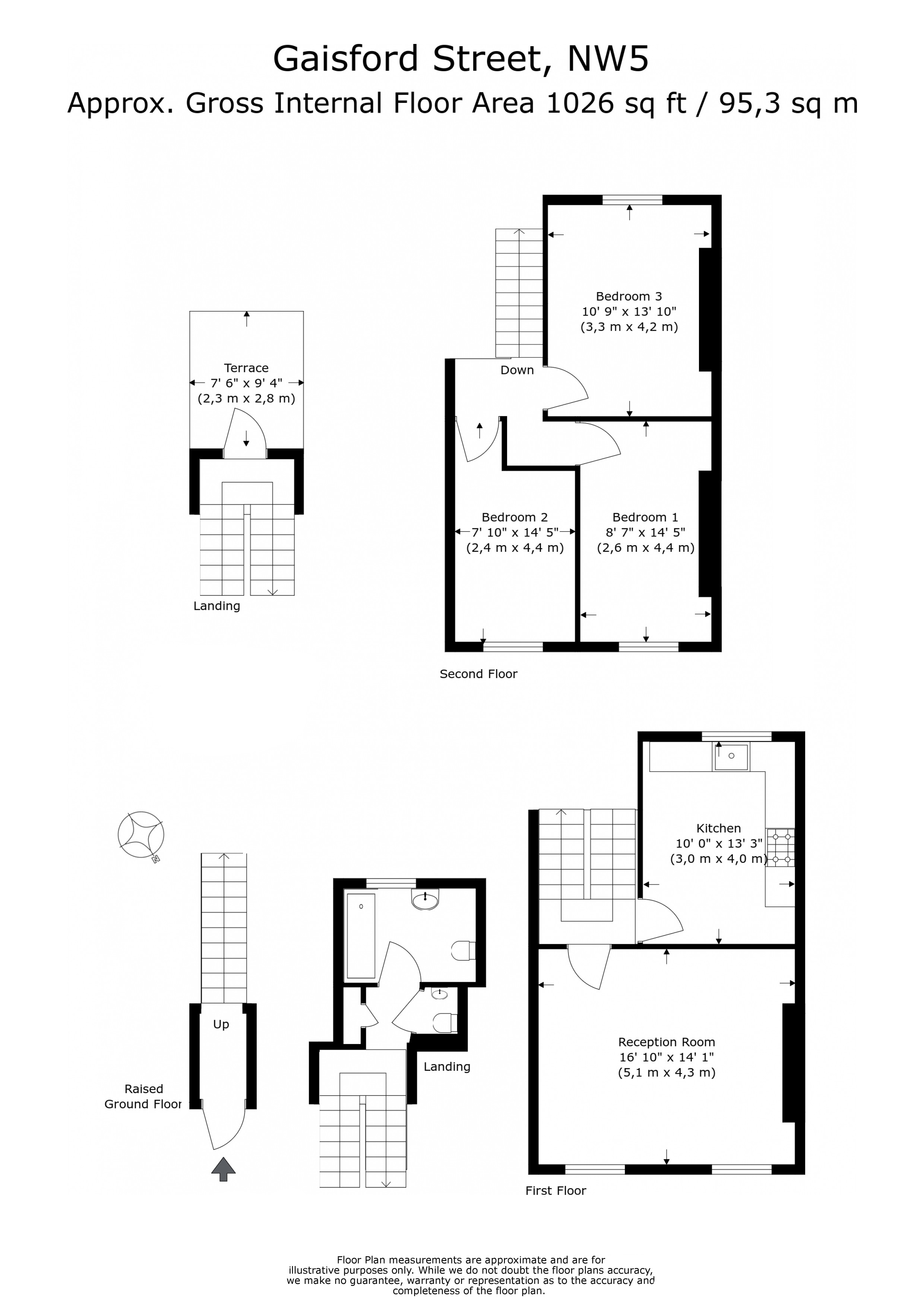 3 Bedrooms Flat to rent in Gaisford Street, London NW5