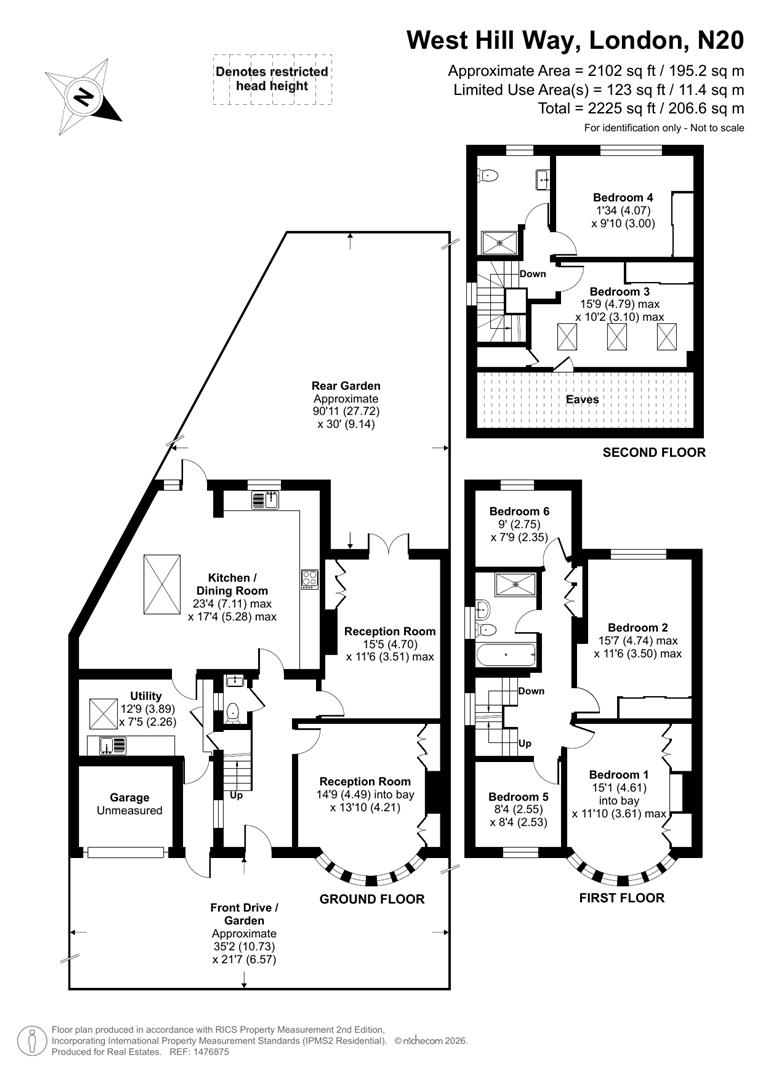 1, West Hill Way, Totteridge floorplan