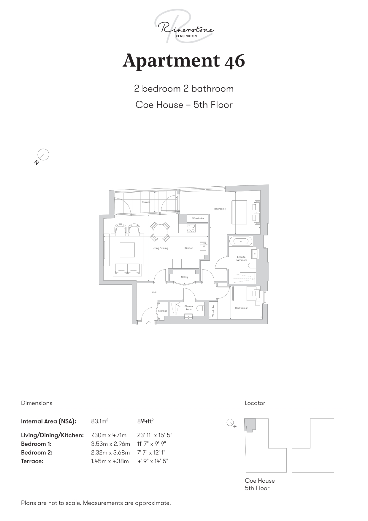 46 Coe House, 4, Riverstone Warwick Lane, London floorplan