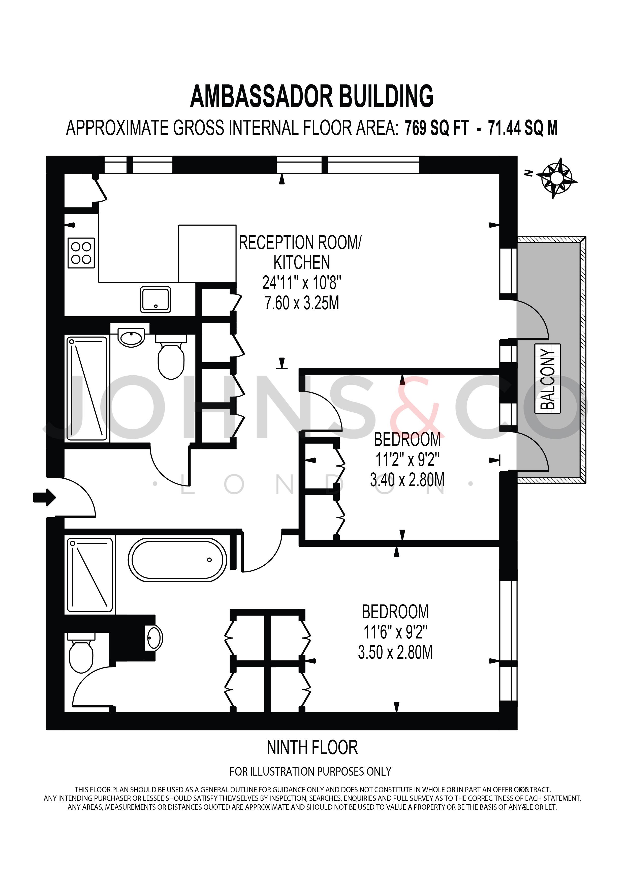 2 Bedrooms Flat to rent in Ambassador Building, Embassy Gardens, London SW11