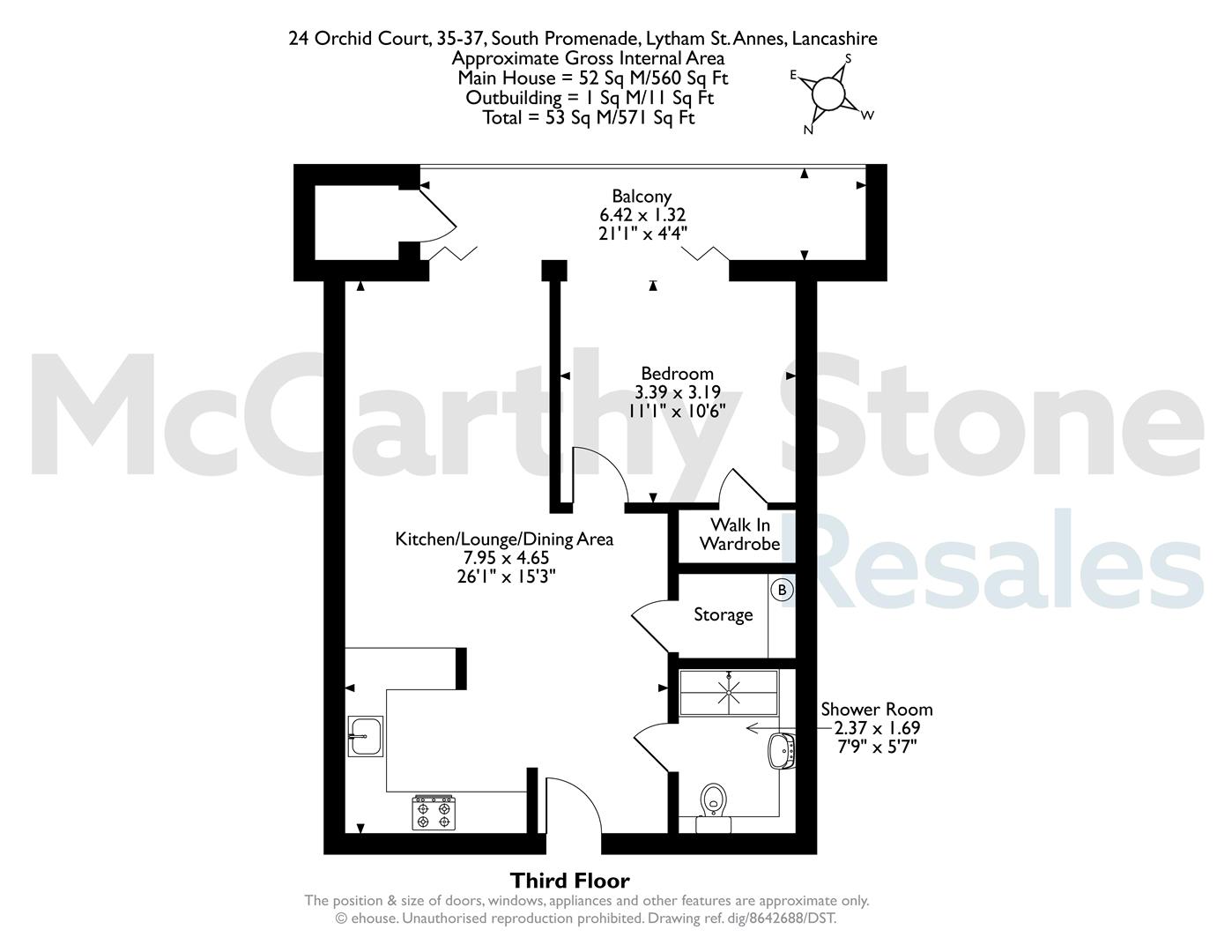 24 Orchid Court, South Promenade, Lytham St. Annes floorplan