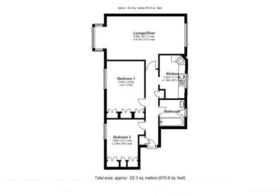 2 Bedrooms Flat to rent in Collingwood Place, Walton-On-Thames KT12