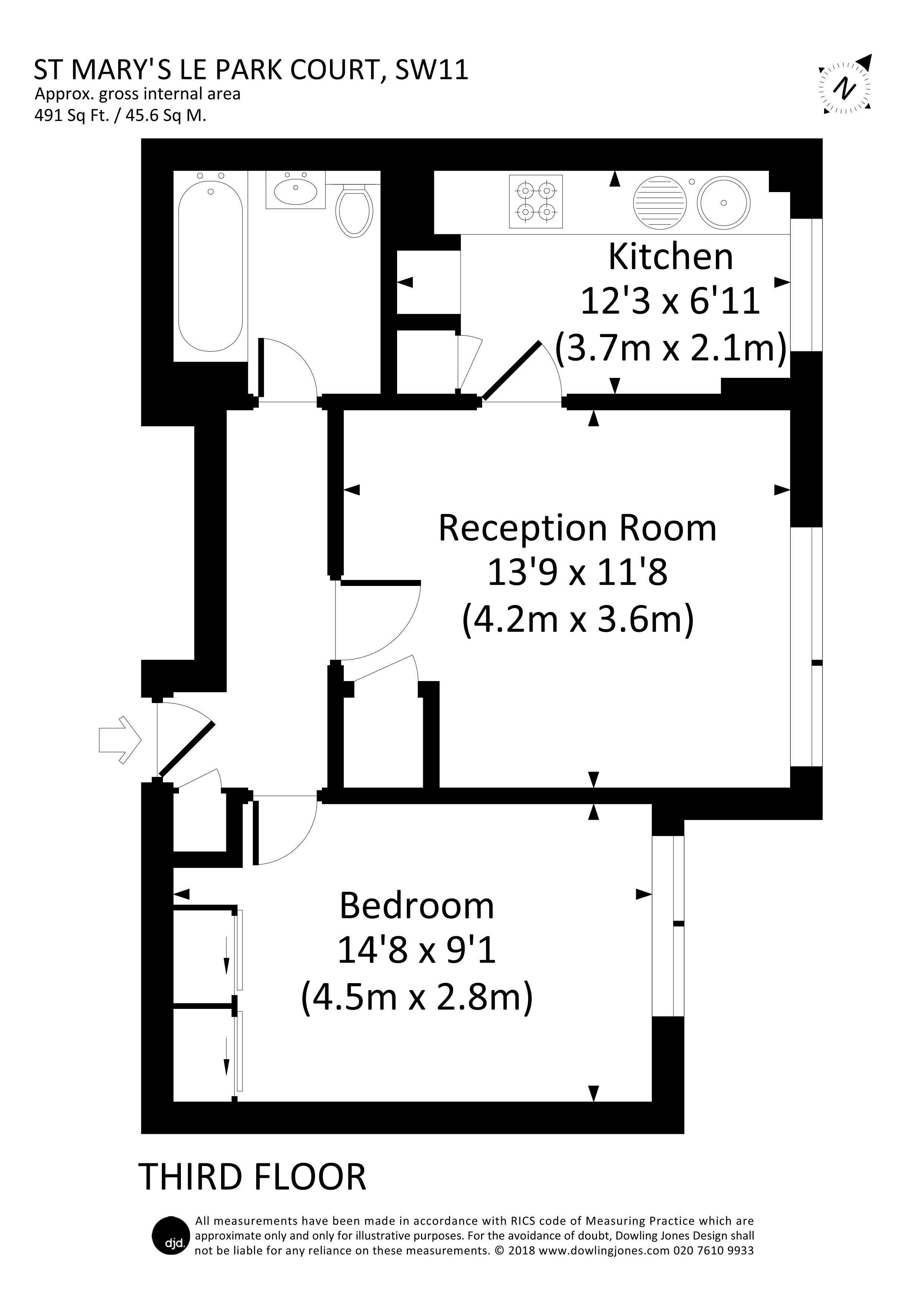 1 Bedrooms Flat to rent in Parkgate Road, Battersea SW11