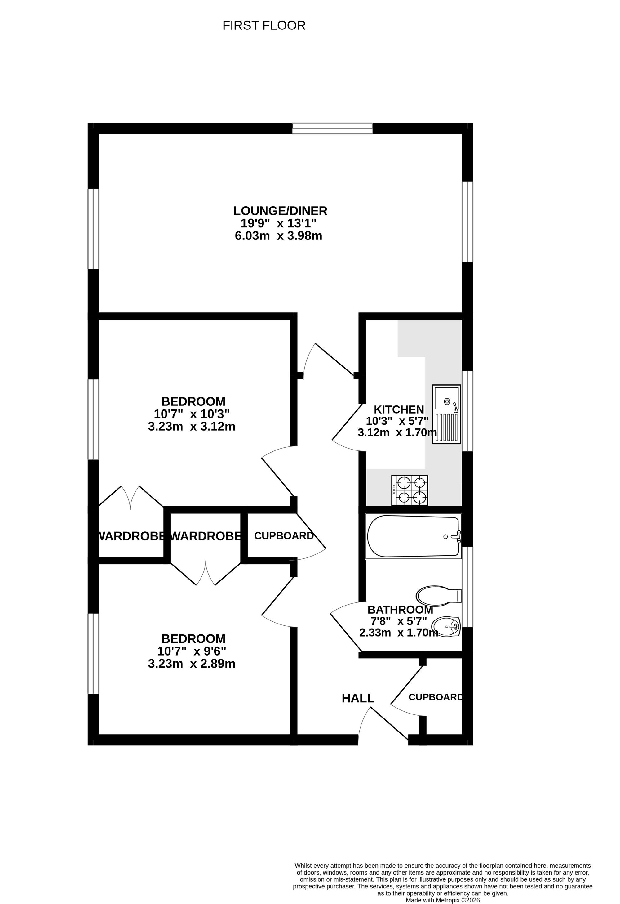 Flat 3, Marine House Golden Mile View, Newport floorplan