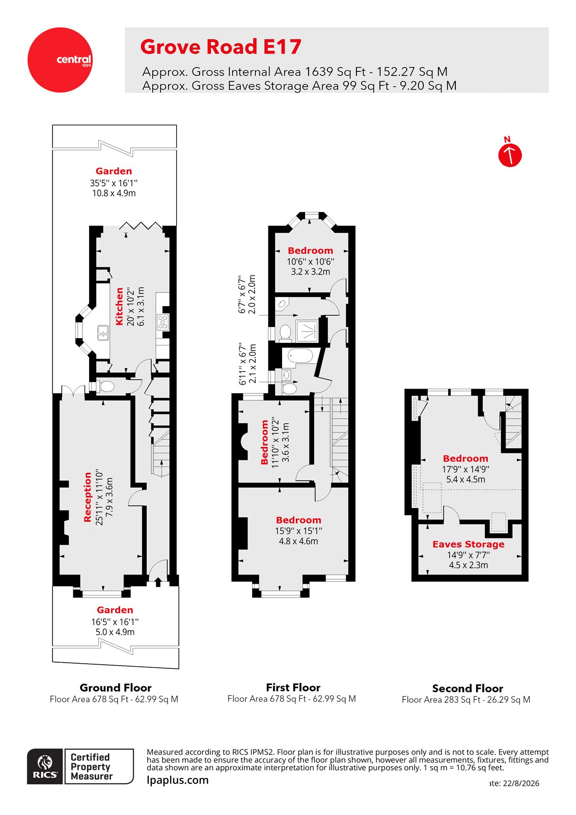 139, Grove Road, London floorplan