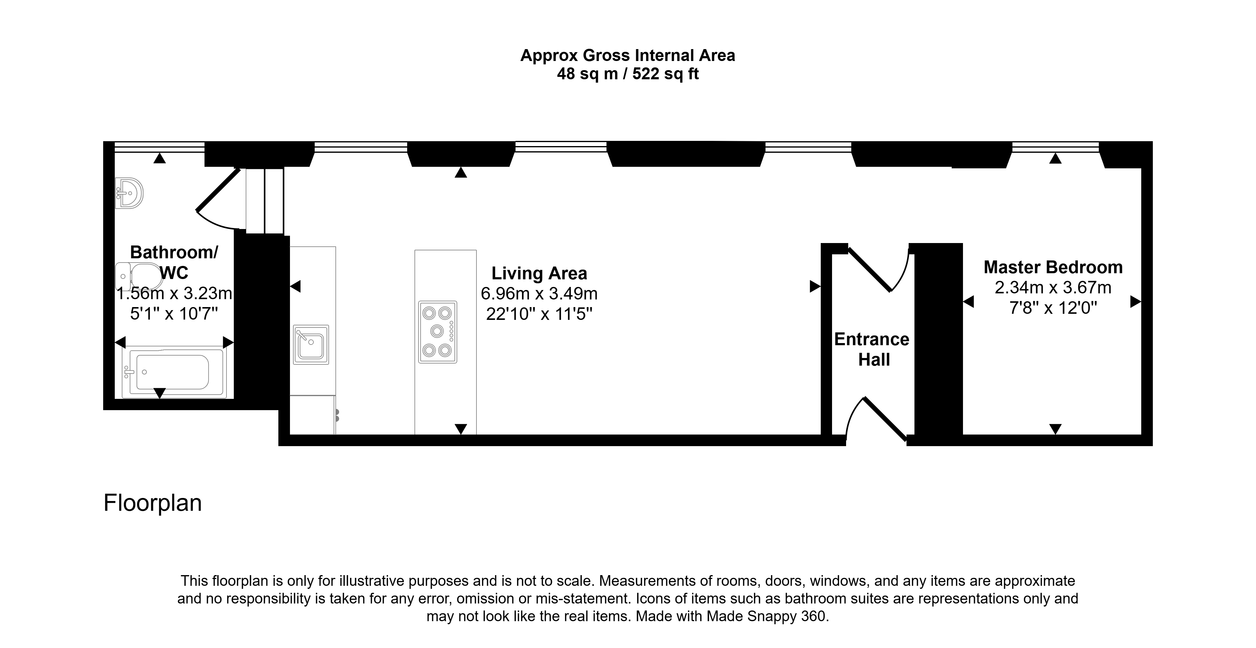 Flat 21 Exchange Building, 93A Grey Street, Newcastle upon Tyne floorplan