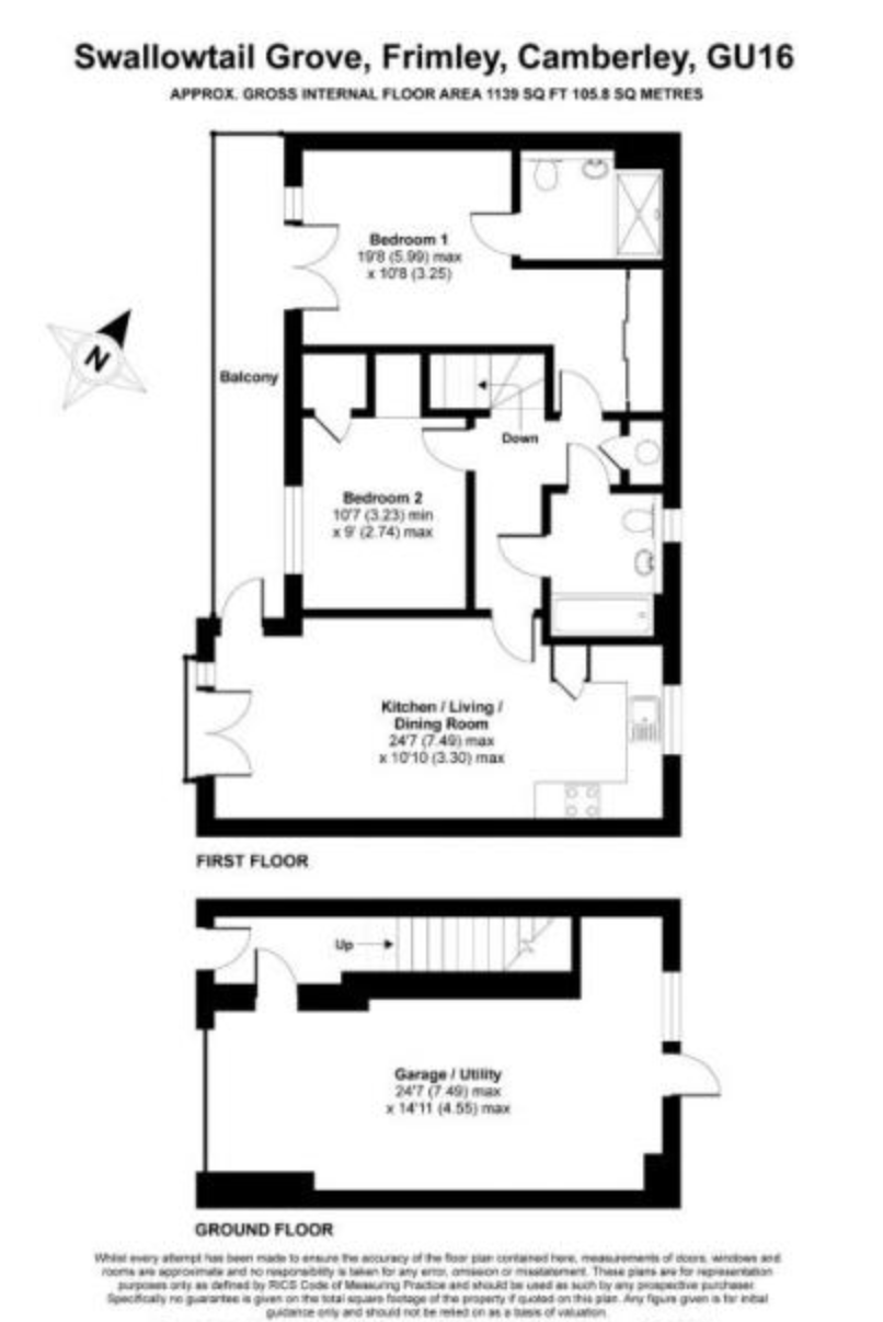 2 Bedrooms Maisonette for sale in Frimley, Camberley, Surrey GU16