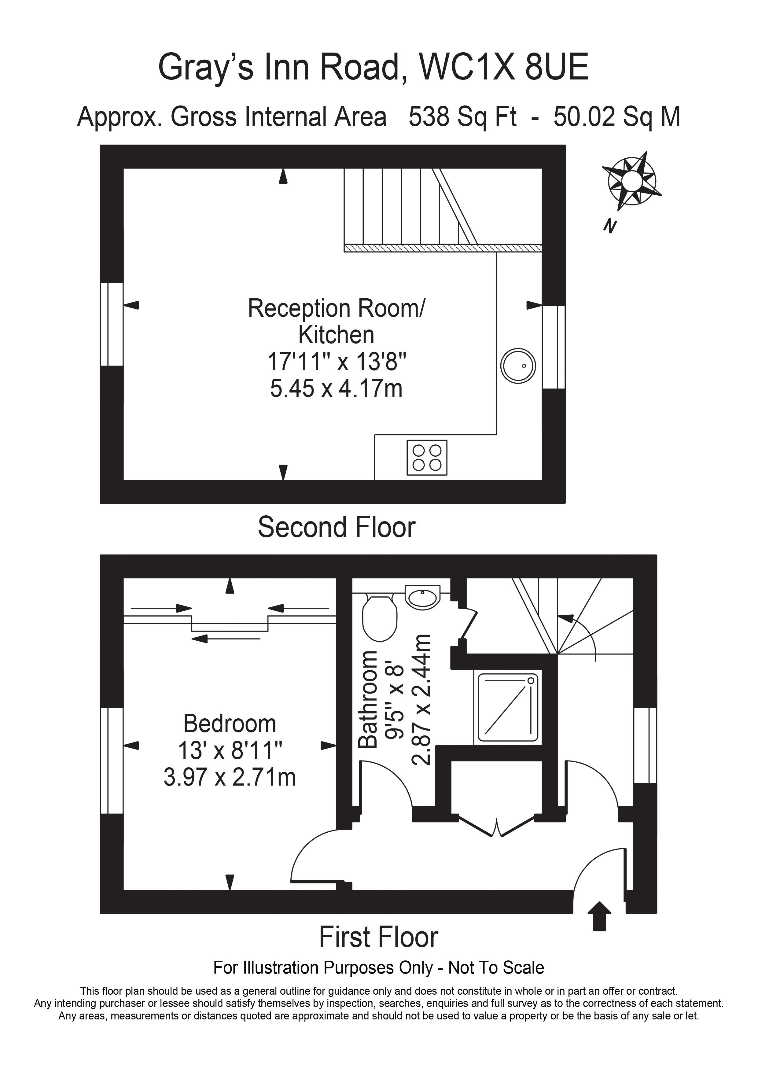 Flat G, 165, Gray's Inn Road, London floorplan