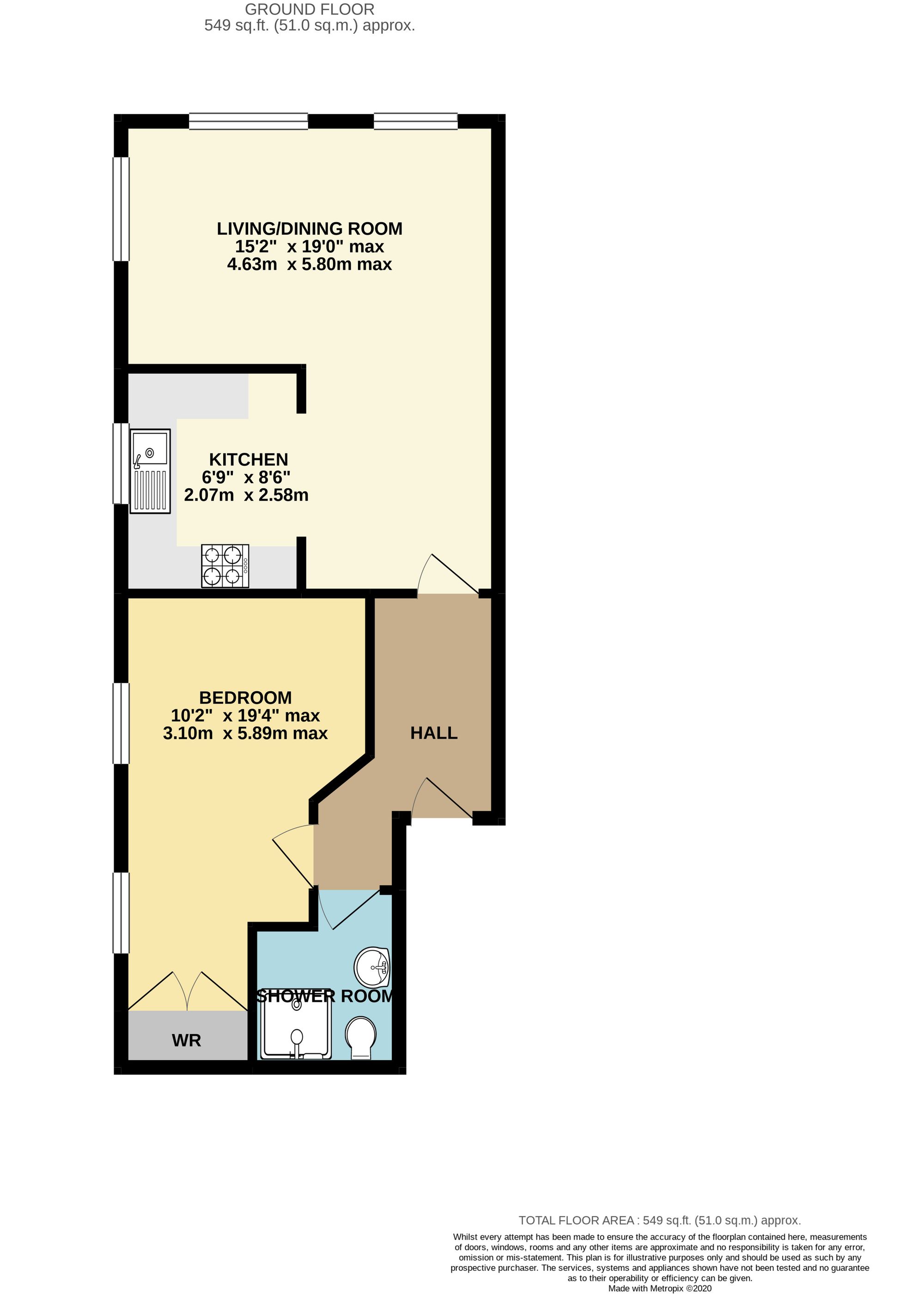 Flat 9, Chamberlain House Richmond Road, Taunton floorplan