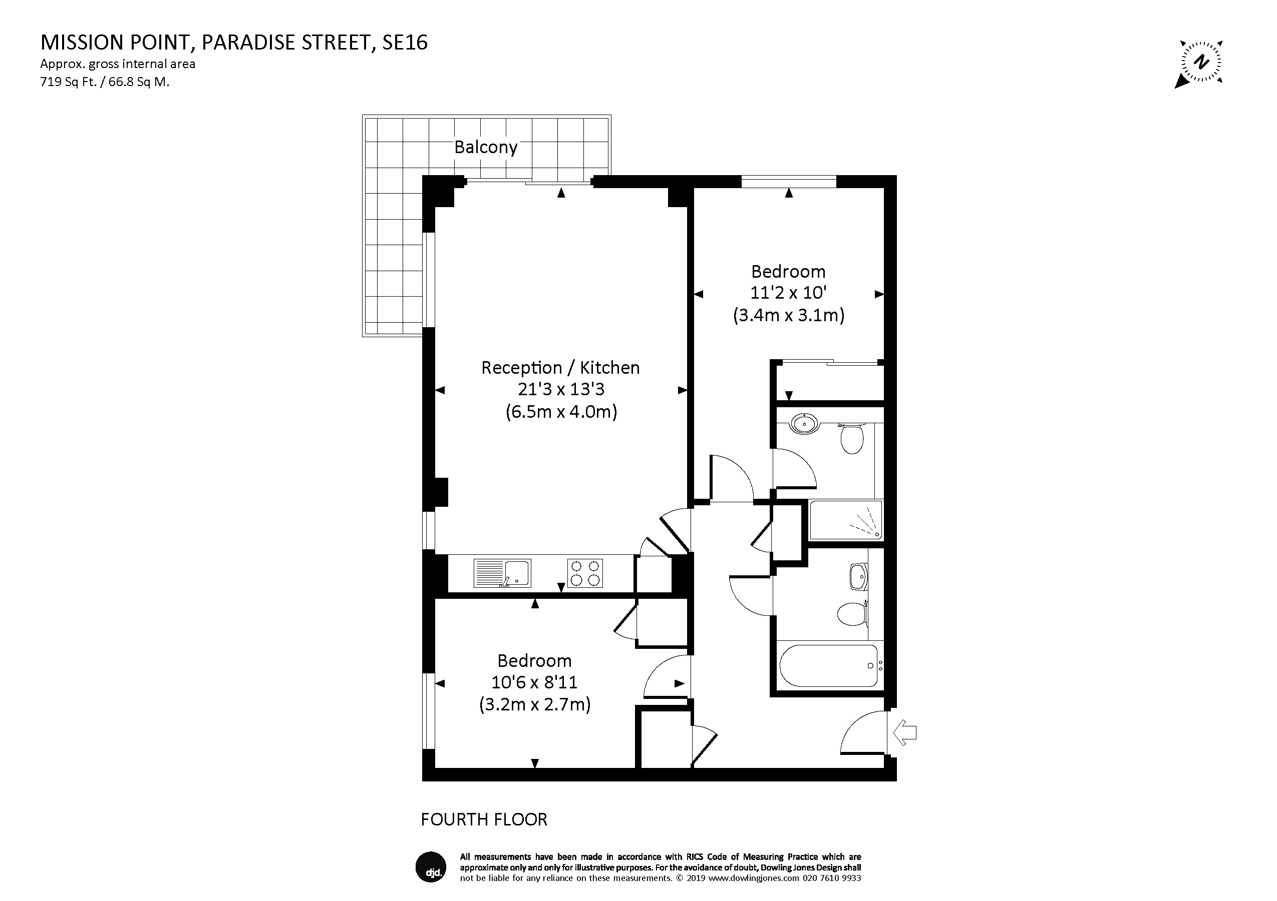 Flat 10,, Mission Point, London floorplan