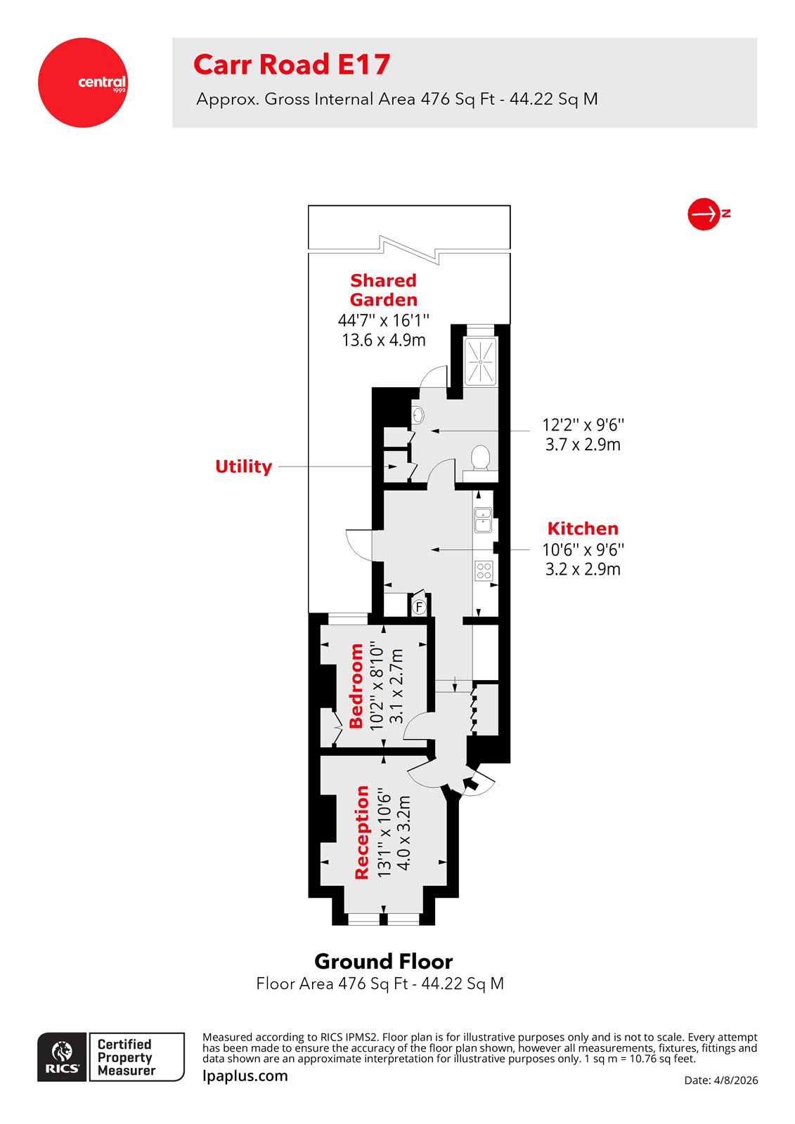 Ground Floor Flat, 81, Carr Road, London floorplan