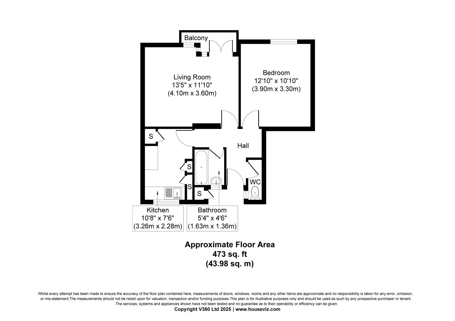 Flat 26, Mcglashon House, Hunton Street, London floorplan