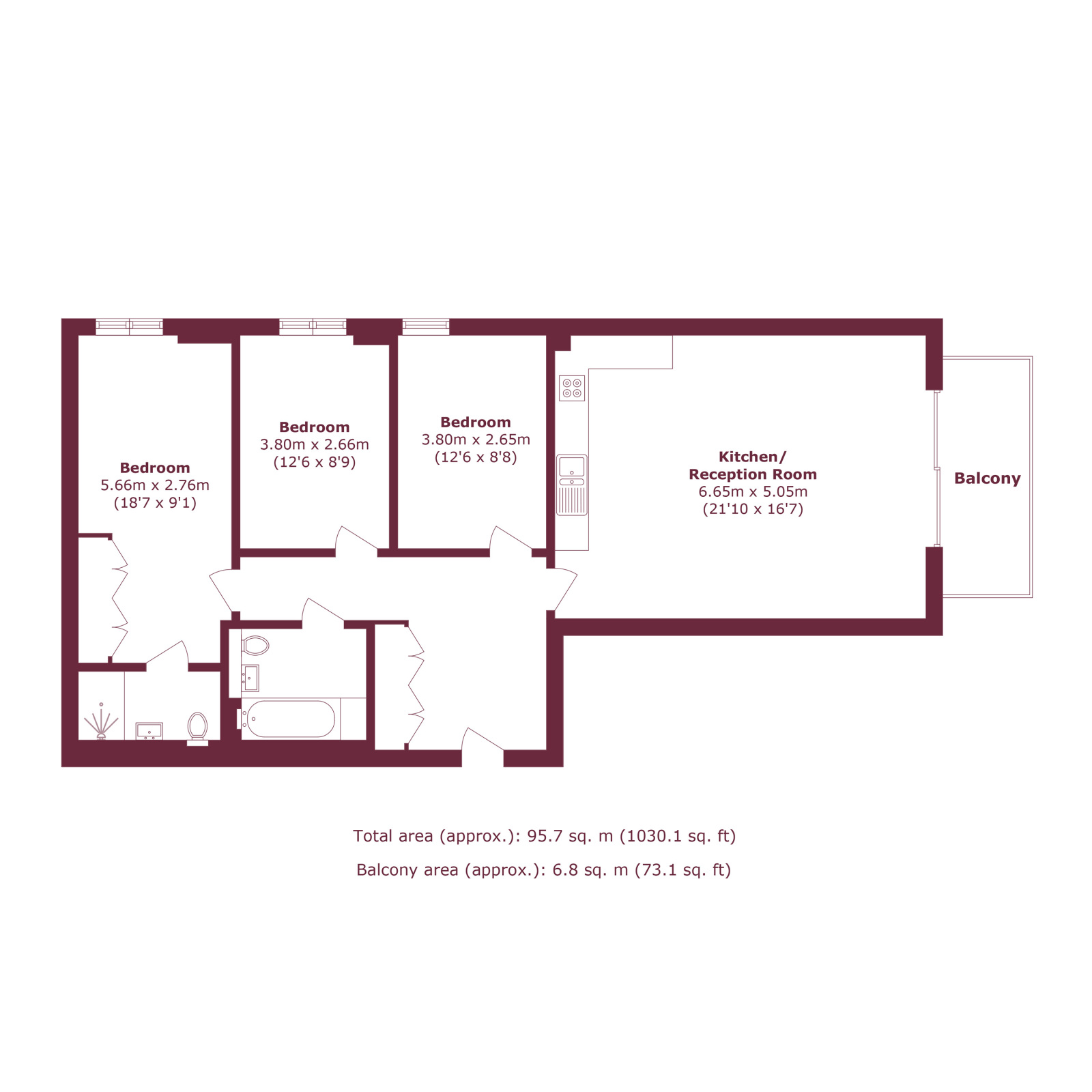 Flat 21, 8, Dawson Street, London floorplan