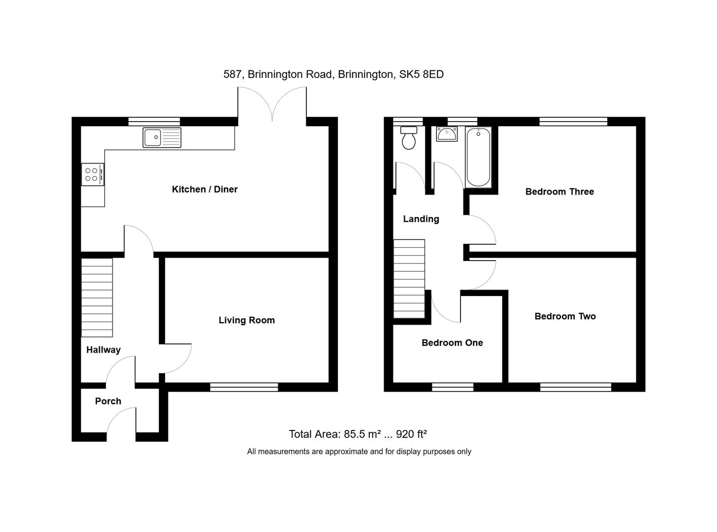 587, Brinnington Road, Stockport floorplan