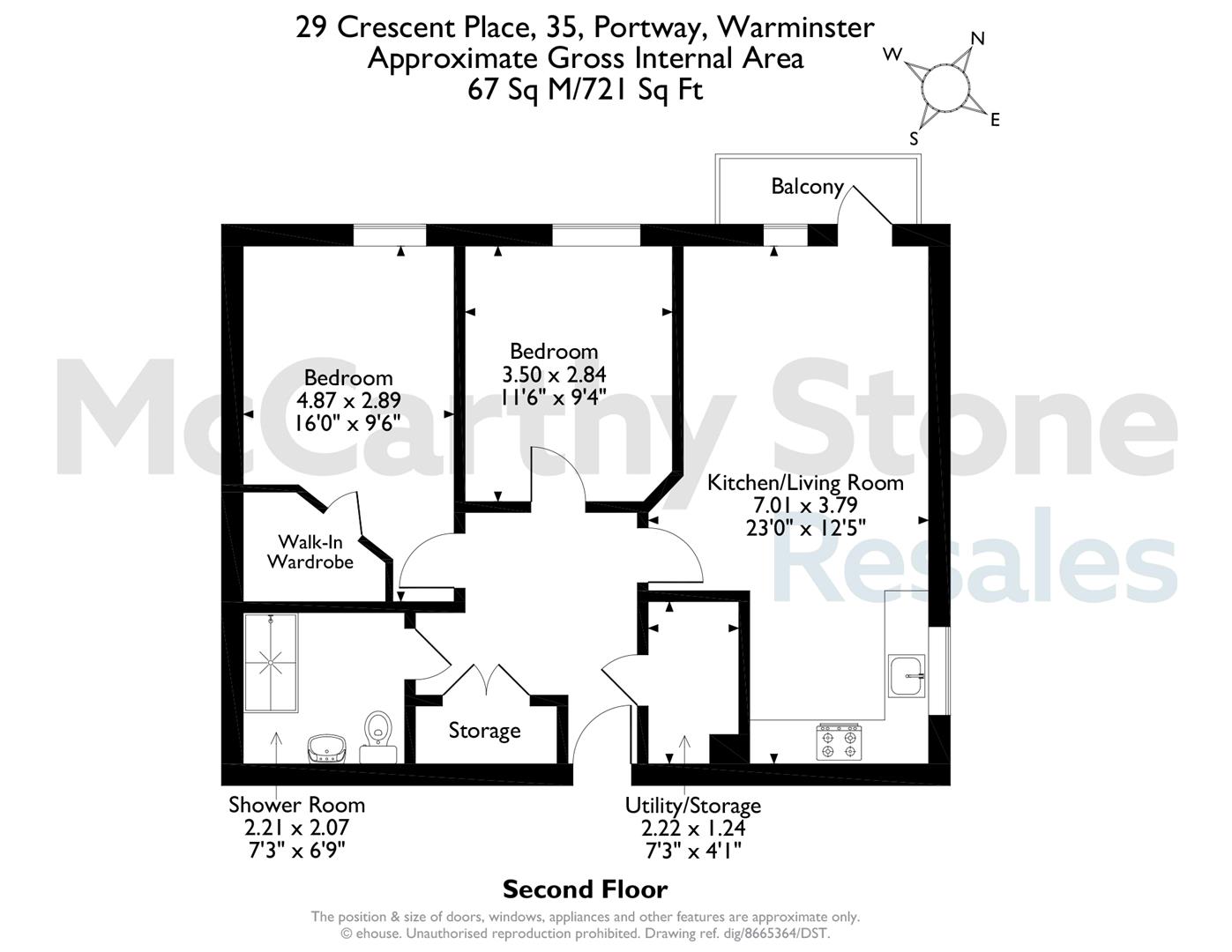 29 Crescent Place, 35 Portway, Warminster floorplan