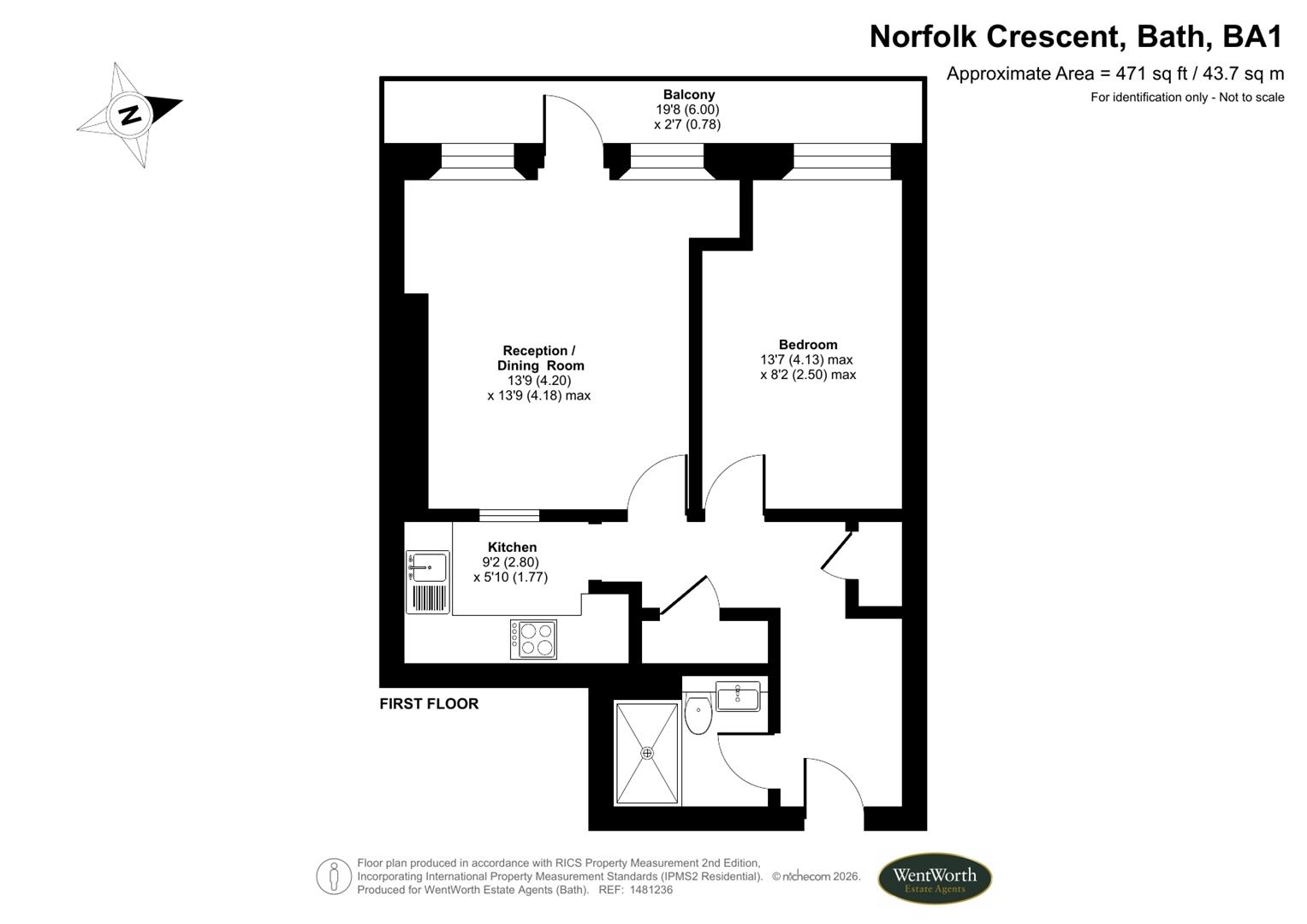 Flat 5, 11, Norfolk Crescent, Bath floorplan