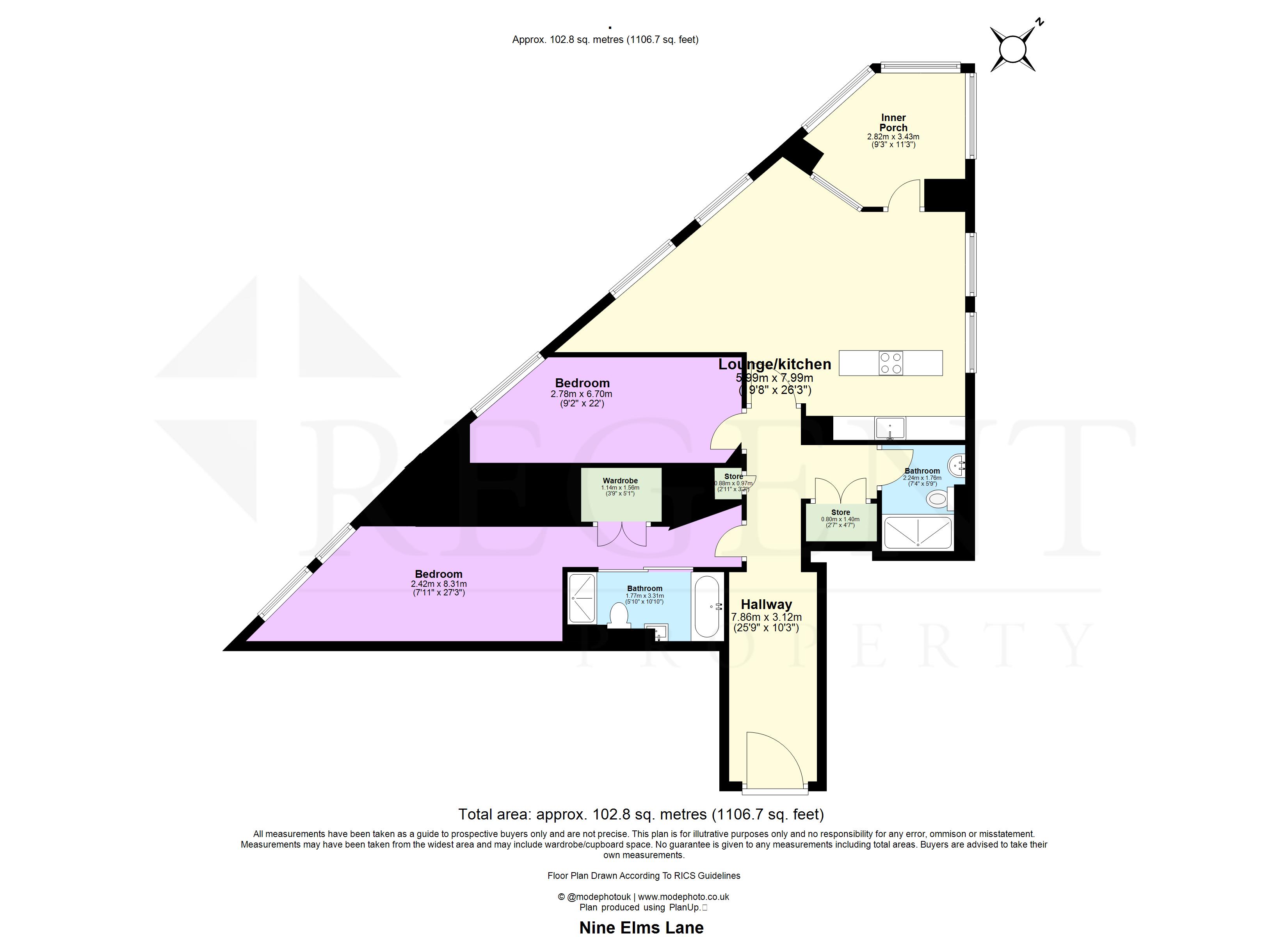 1, Apartment 1401, Nine Elms Lane, London floorplan