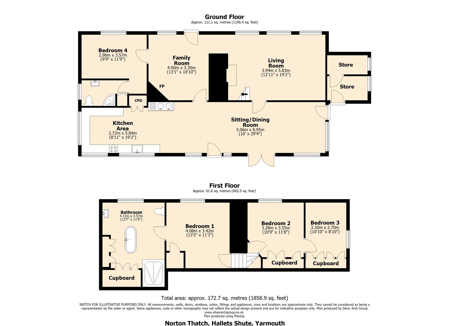 Norton Thatch, Halletts Shute, Yarmouth floorplan