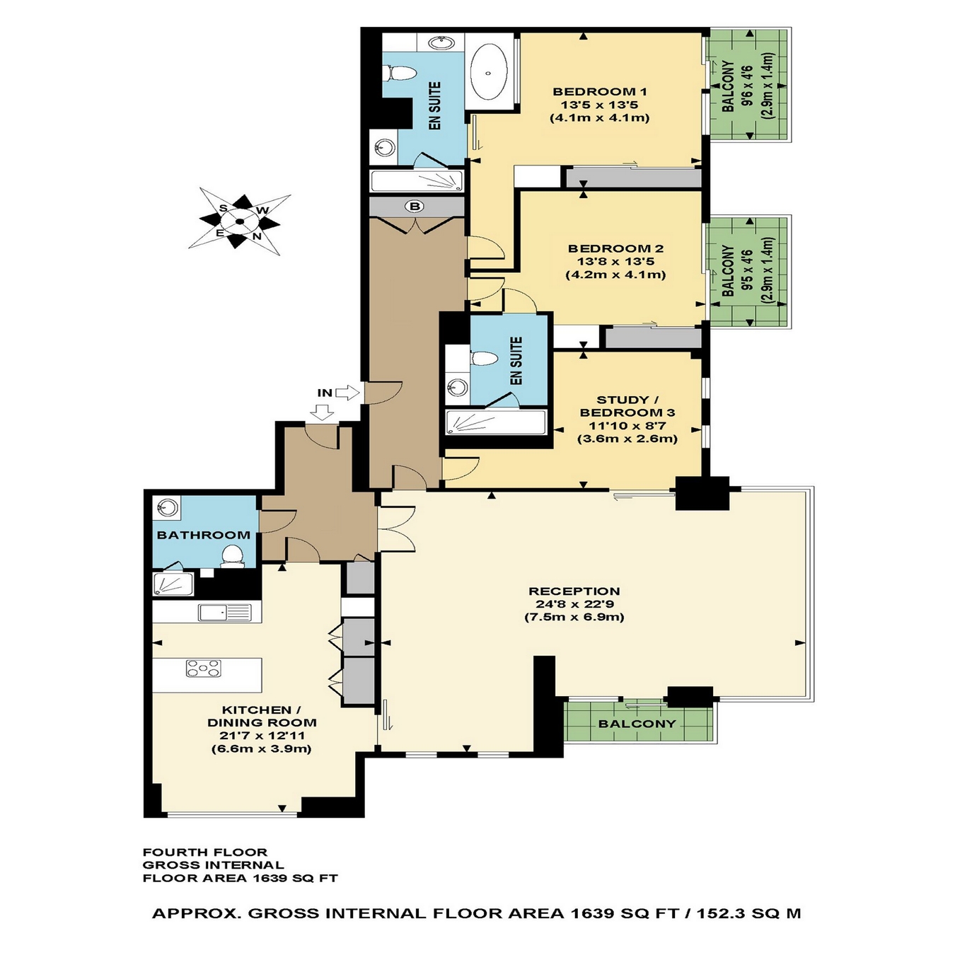 3 Bedrooms Flat to rent in Pan Peninsula Square, London E14