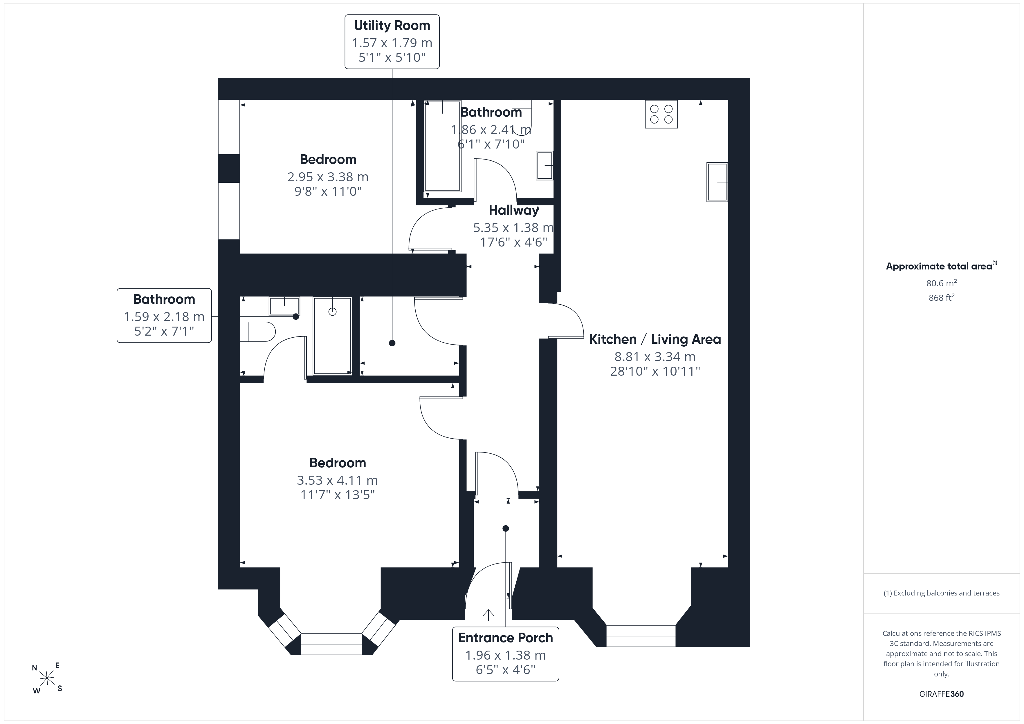 Garden Flat, 20, Hill Road, North Somerset floorplan