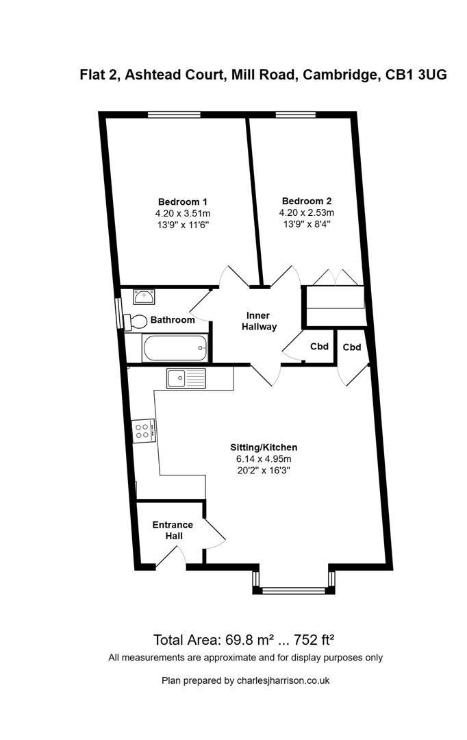 Ashtead Court, Mill Road, Cambridge CB1, 2 bedroom flat for sale