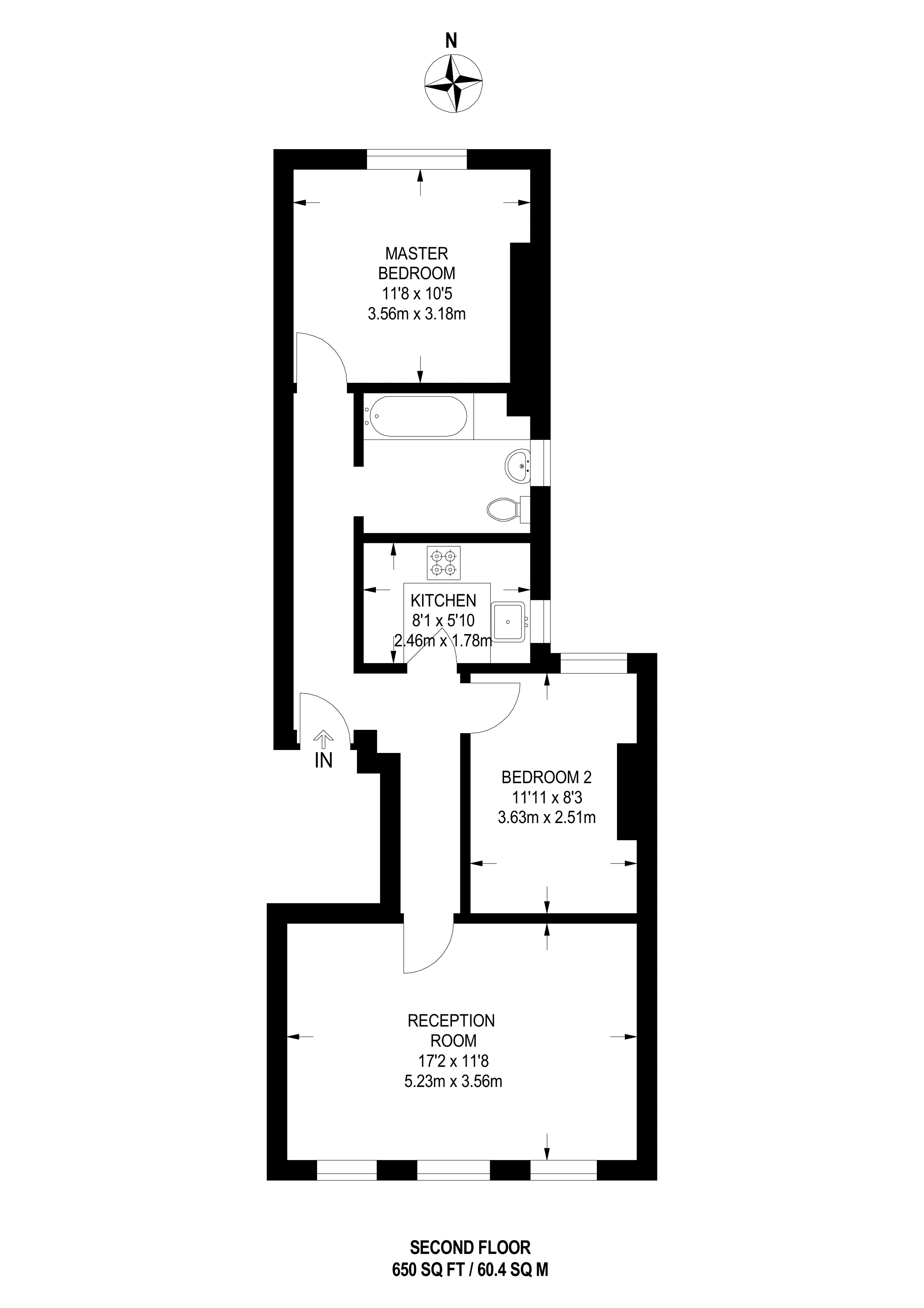 2 Bedrooms Flat to rent in White Hart Lane N17, Tottenham, London,