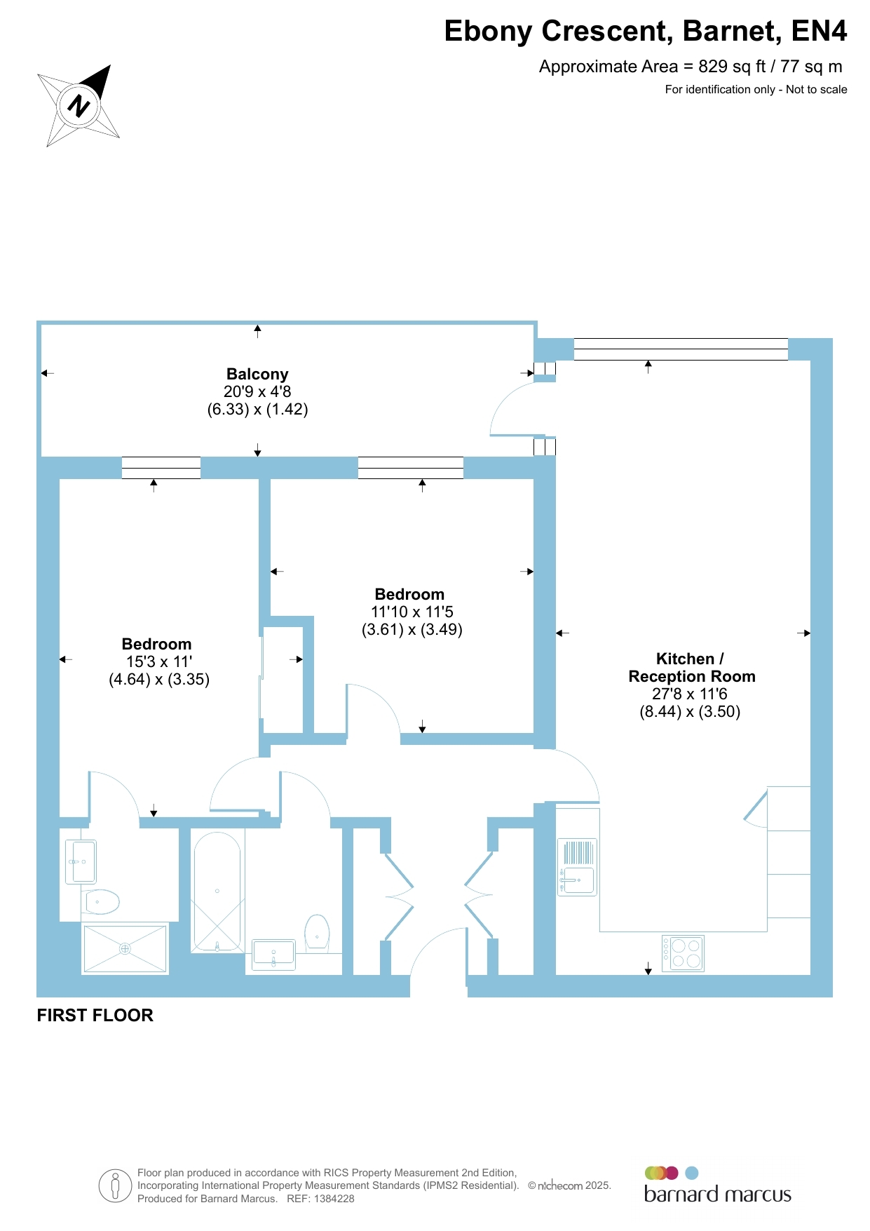 Flat 3, Olivia Court, 21, Ebony Crescent, Barnet floorplan
