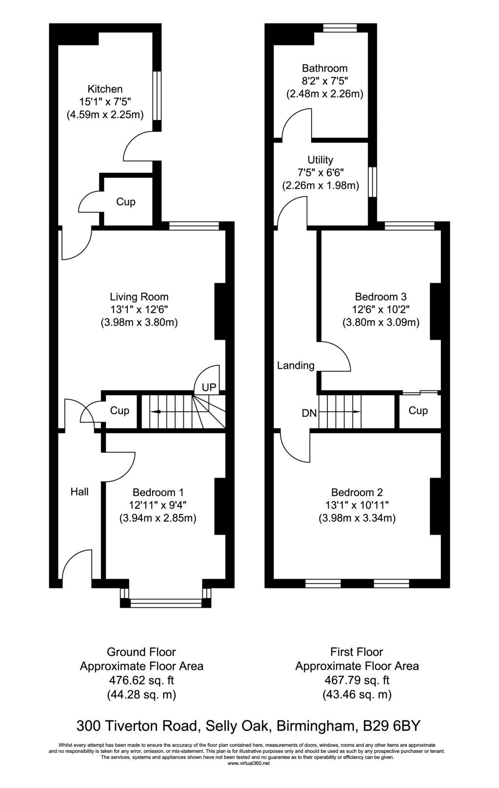 300, Tiverton Road, Birmingham floorplan
