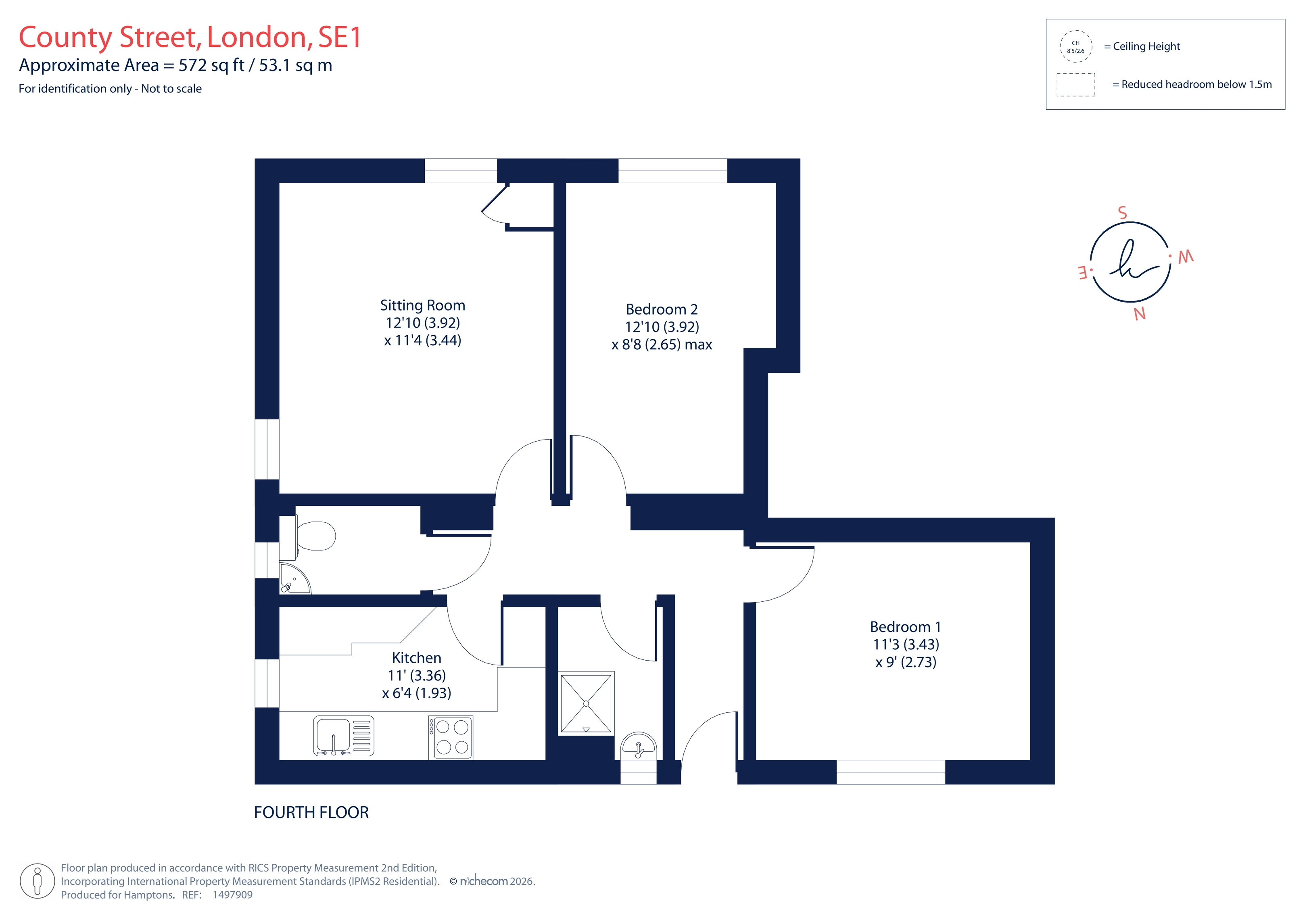 Flat 25, Wicksteed House, County Street, London floorplan
