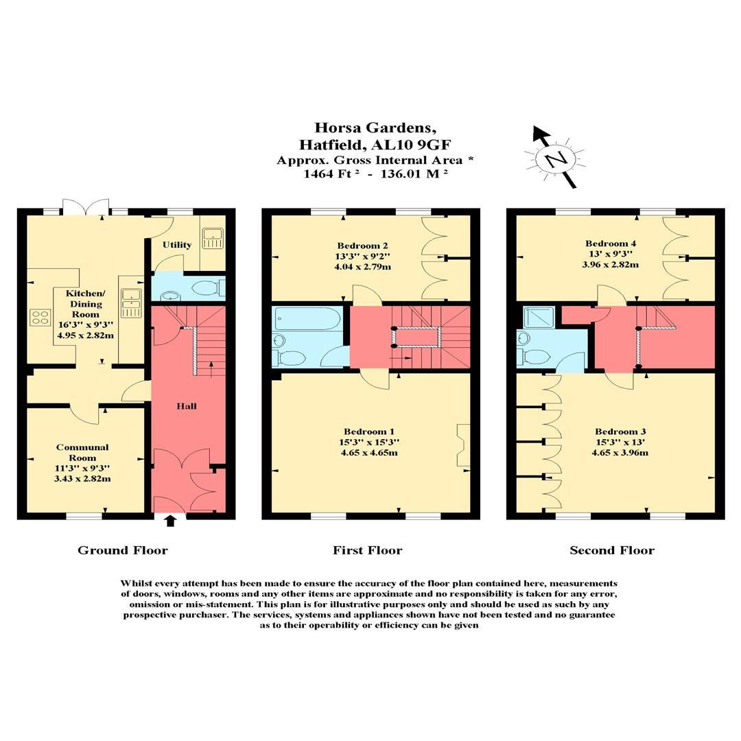 4 Bedrooms  to rent in Horsa Gardens, Hatfield AL10