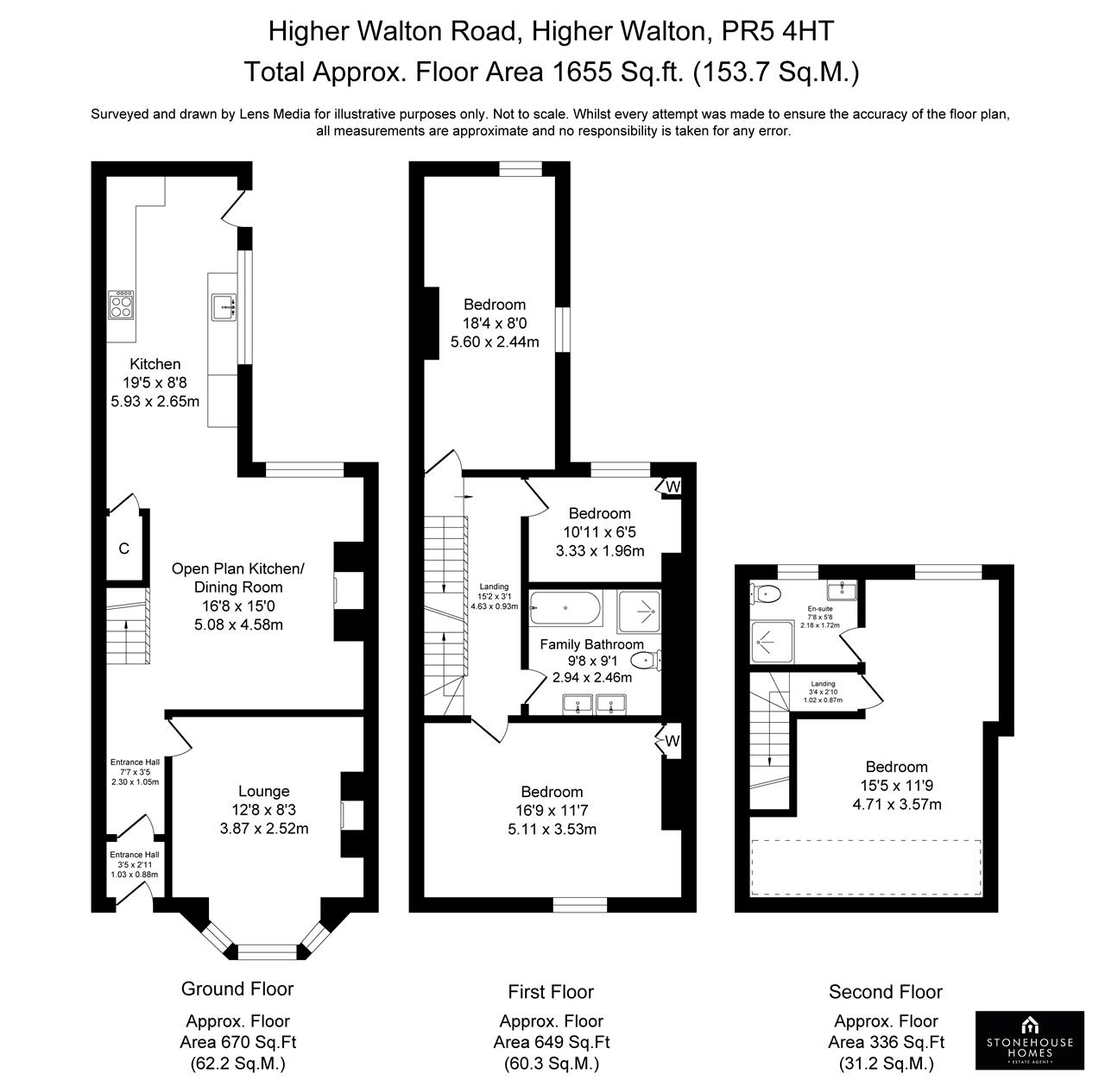 332, Higher Walton Road, Preston floorplan