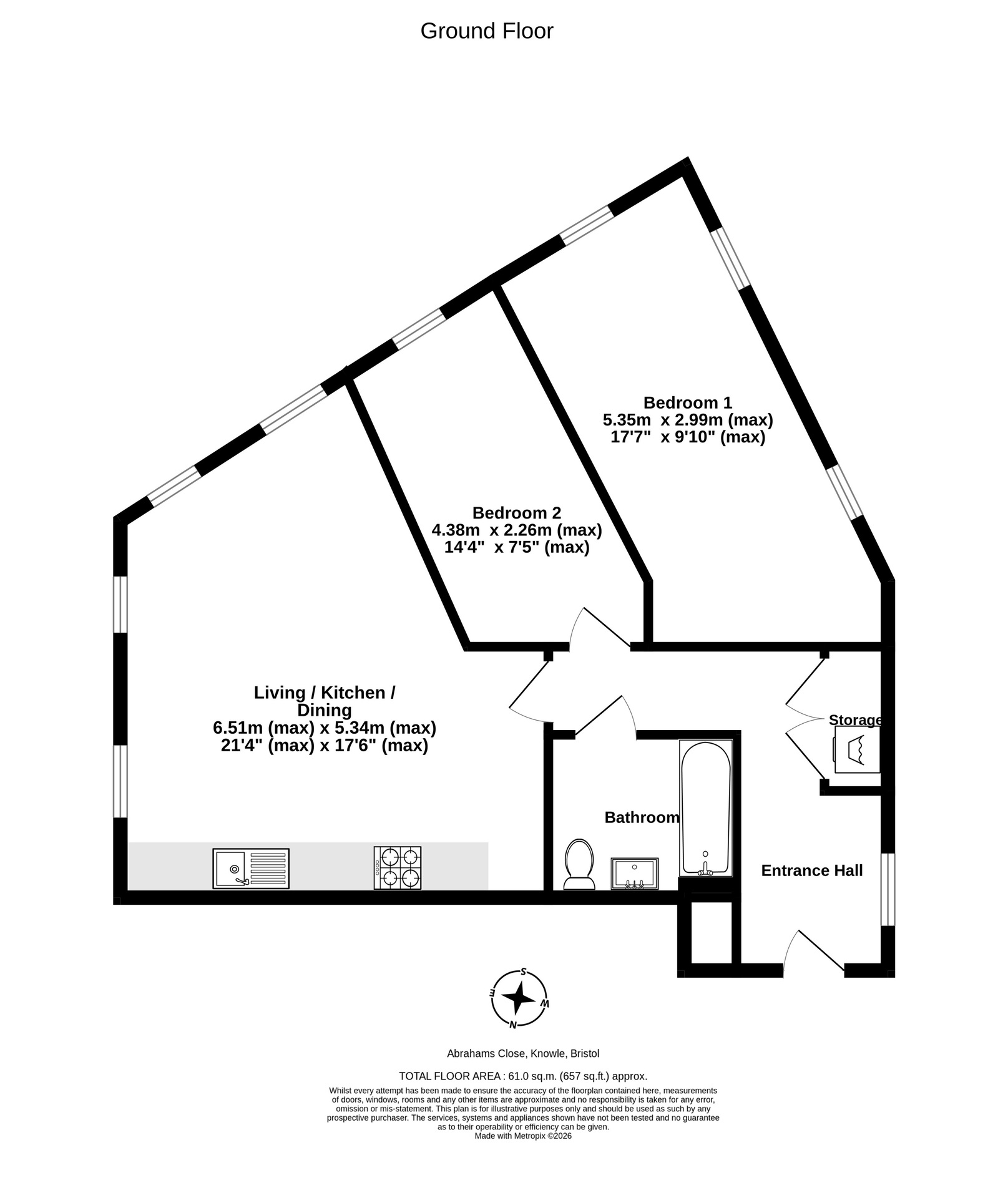 Flat 11, 18 Abrahams Close, Bristol floorplan