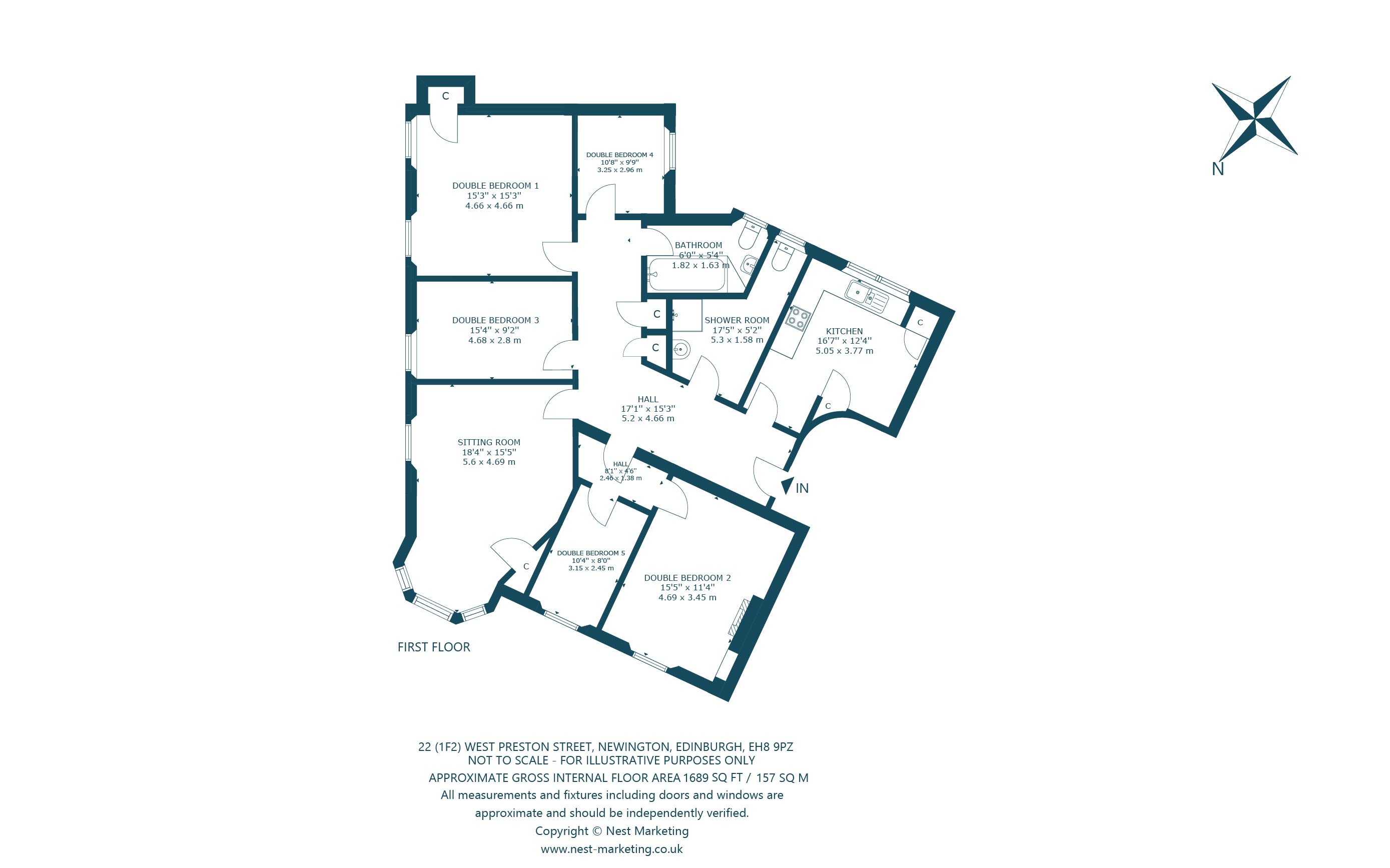 22 (1F2), West Preston Street, Edinburgh floorplan