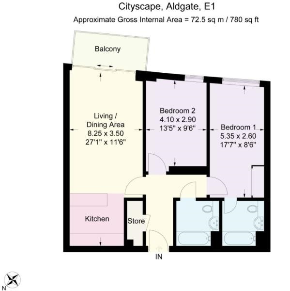 14, Kensington Apartments, London floorplan